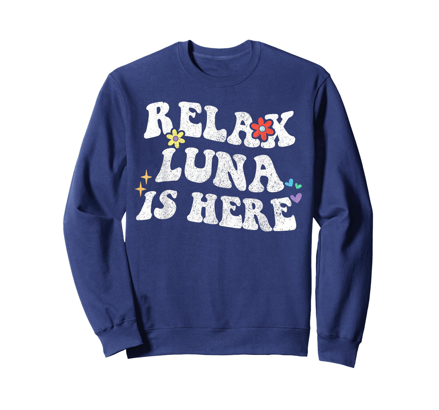 Retro Groovy Relax LUNA Is Here Funny Mother's Day Name T-Shirt