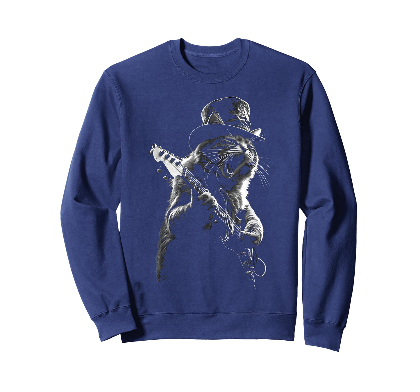 Rock Star Cat Playing Guitar Graphic T-Shirt