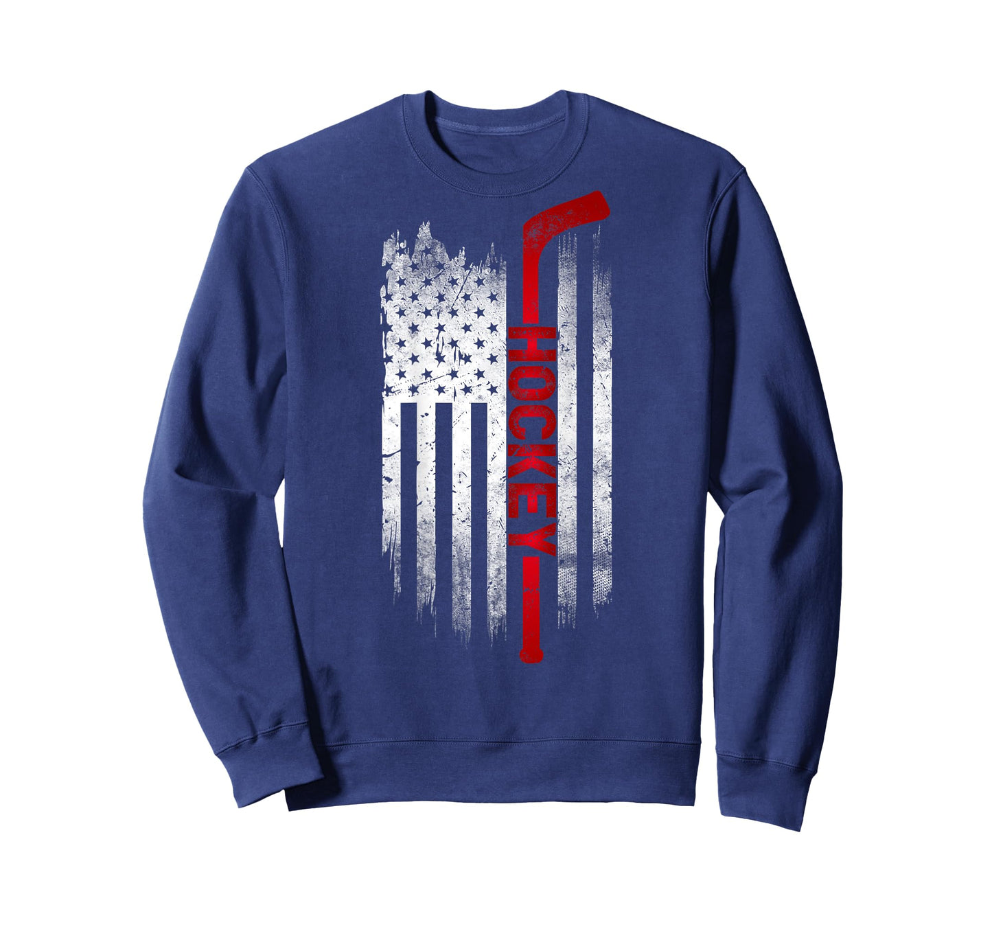 Hockey Stick USA Flag Sports Patriotic Ice Hockey Player T-Shirt