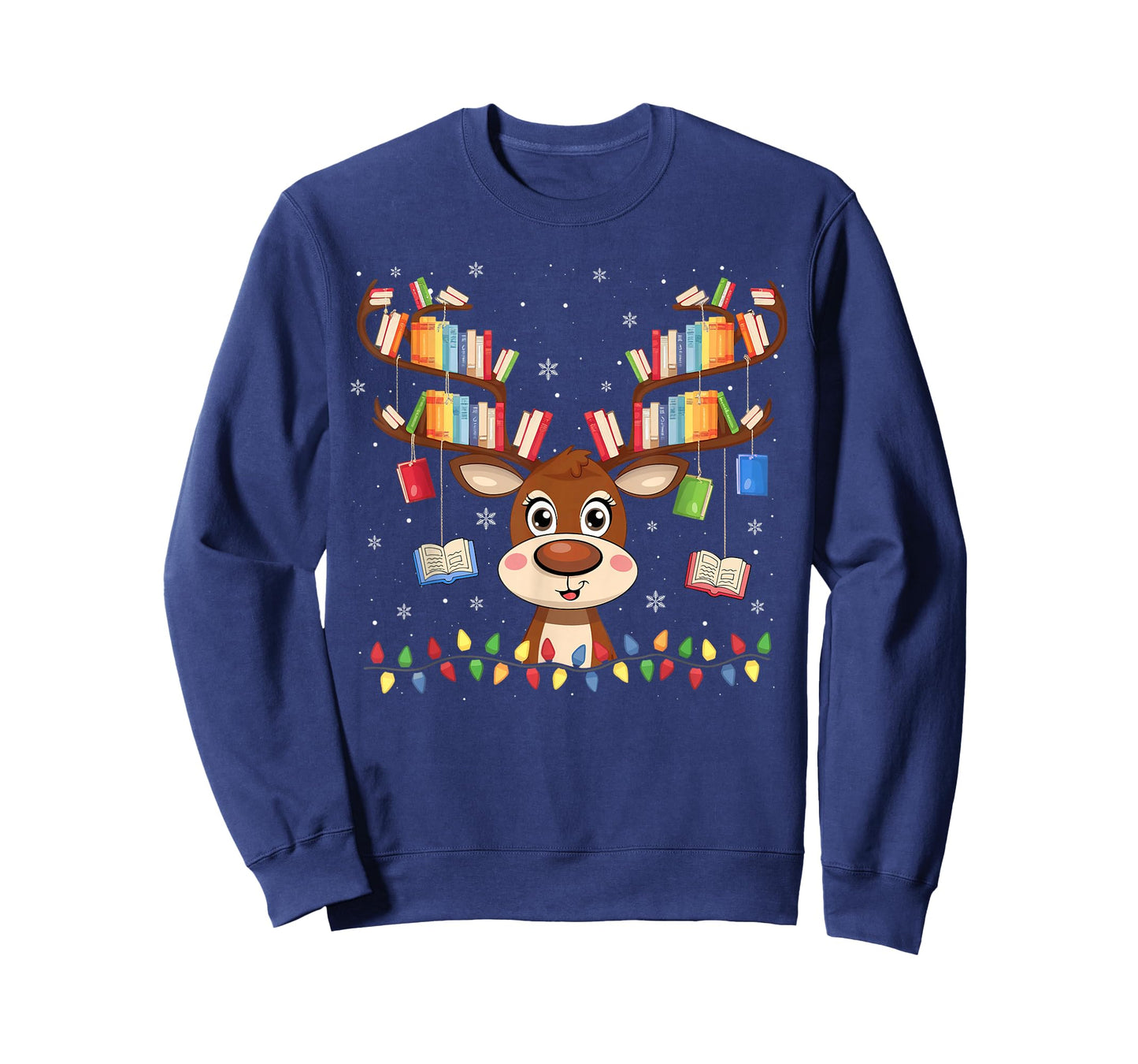Christmas Librarian Reindeer Matching Family Book Lover Xmas T-Shirt