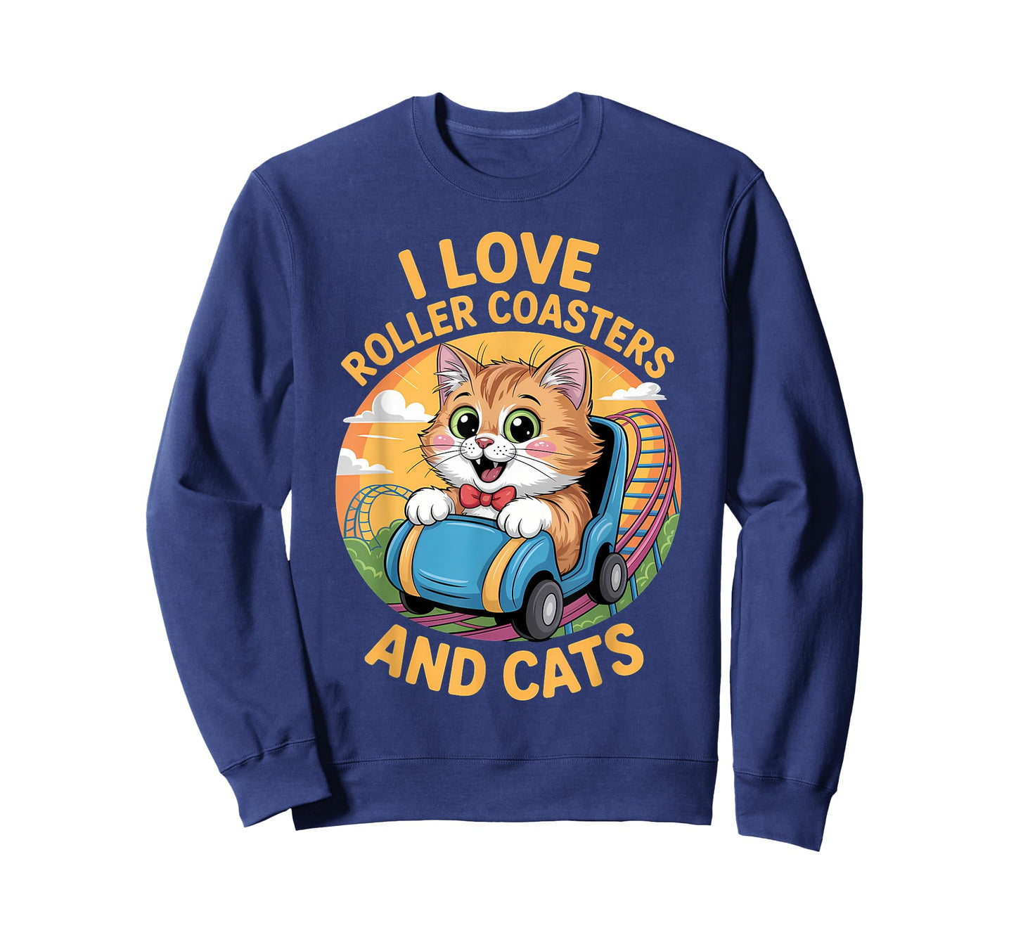 I Love Roller Coasters And Cats Amusement Park T-Shirt