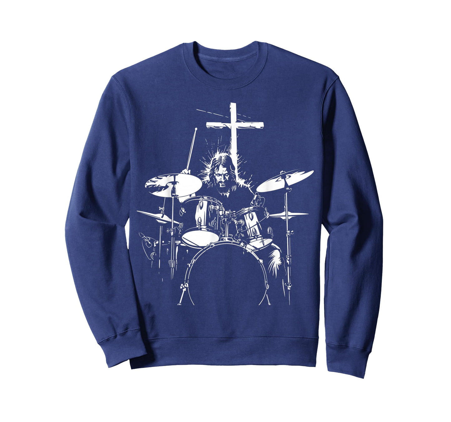 Jesus Playing Drums Christian Drummer Cross Vintage T-Shirt