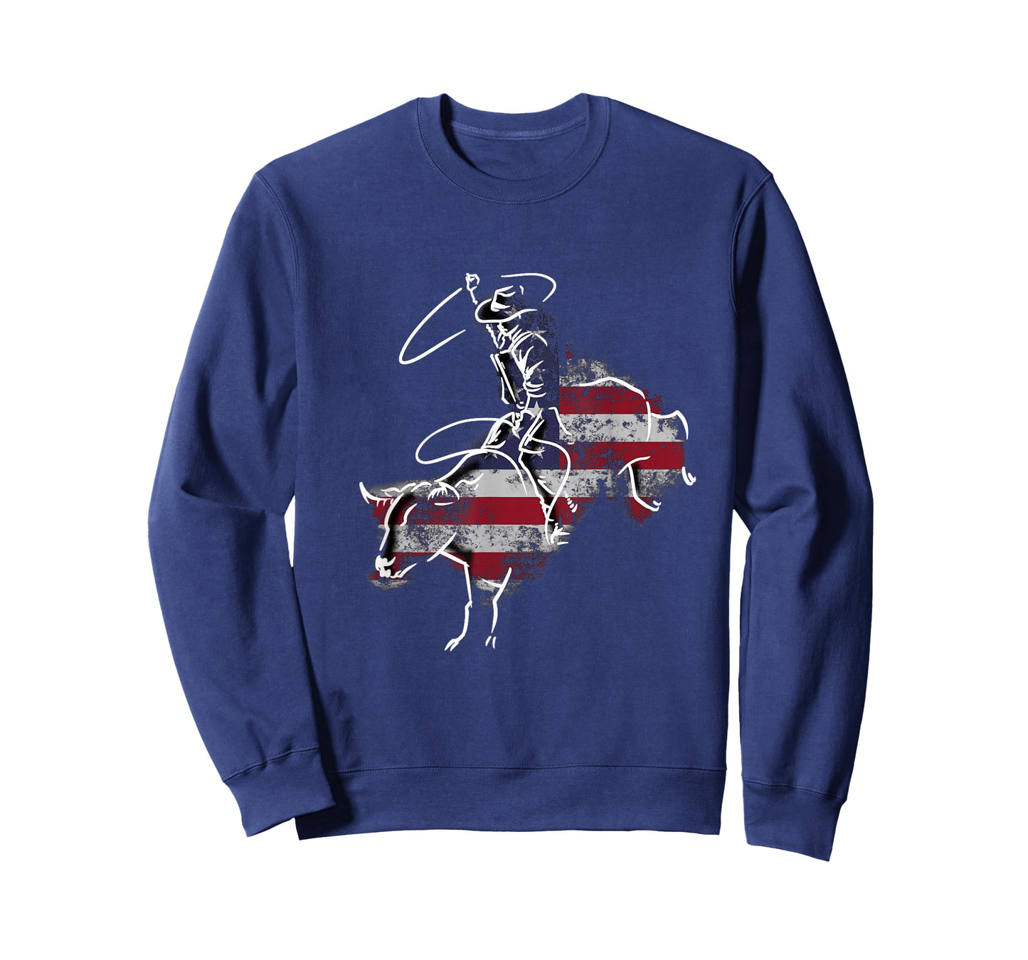 American Rodeo Bull Riding Retro Grunge USA Vintage Flag T-Shirt