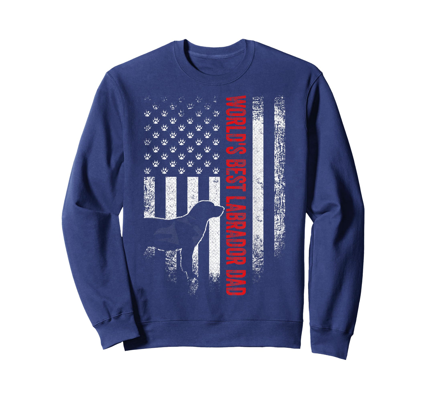 Vintage American Flag World's Best Labrador Retriever Dad Women Men T-Shirt