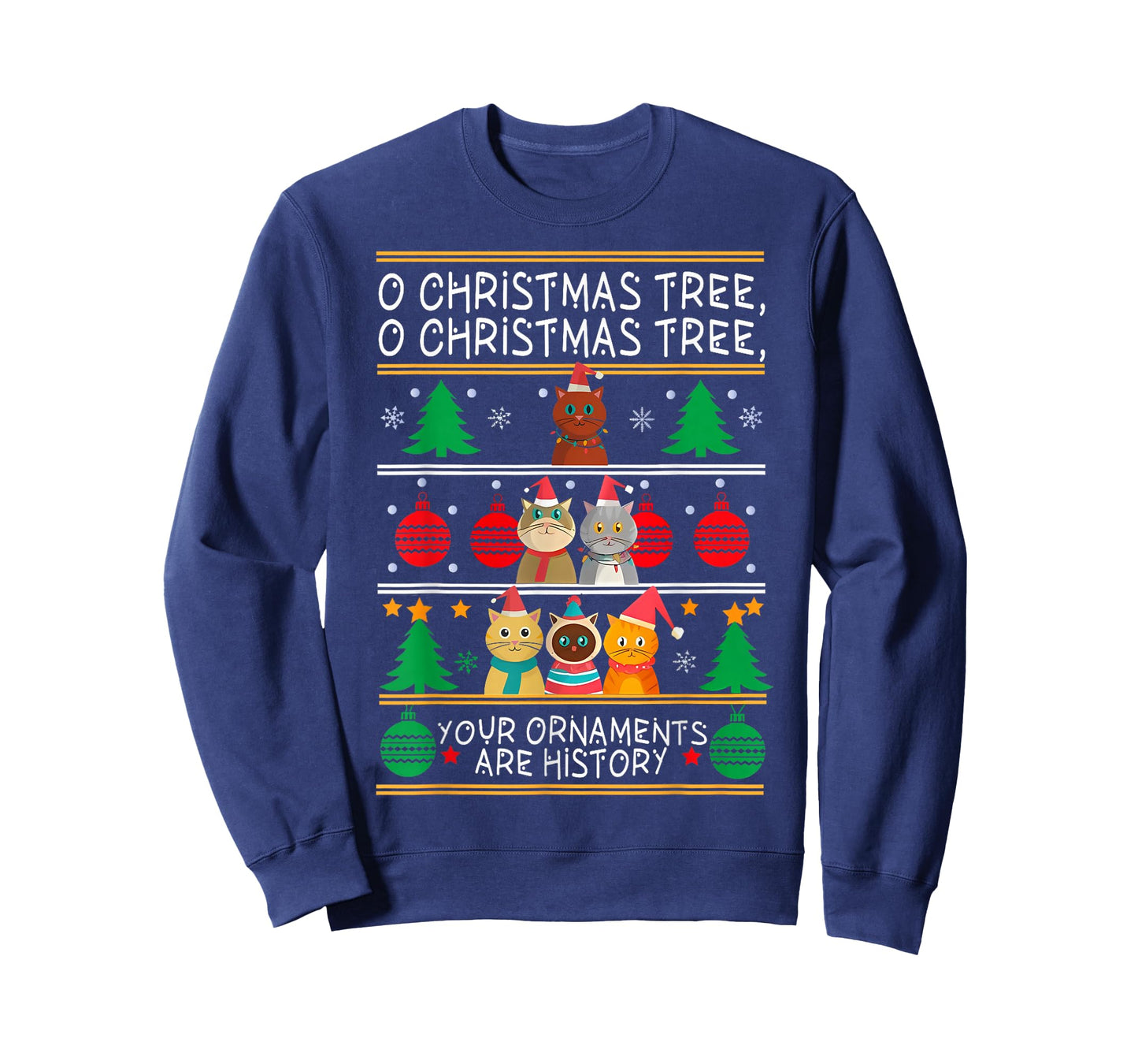 Merry Catmas Funny O Christmas Tree, Cat Xmas Meow Christmas T-Shirt
