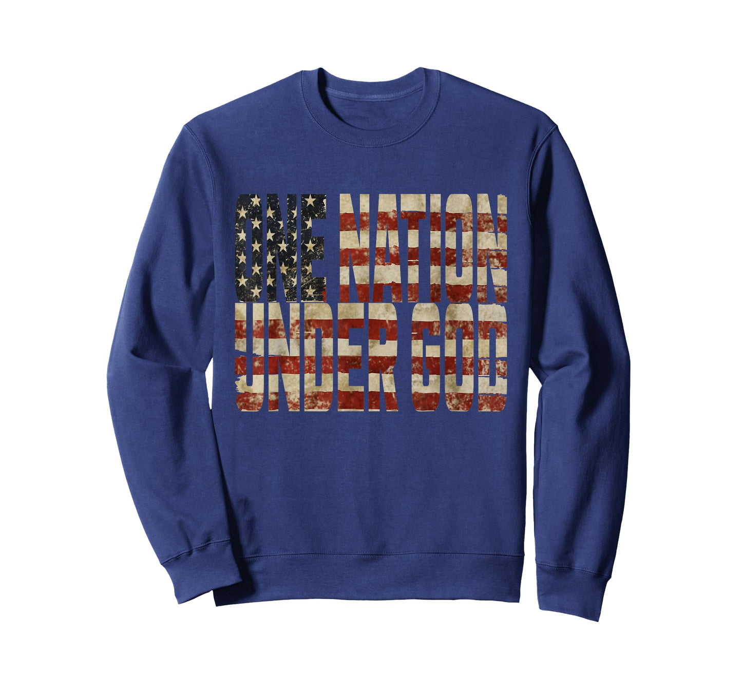 One Nation Under God Weathered American Flag Patriotic T-Shirt
