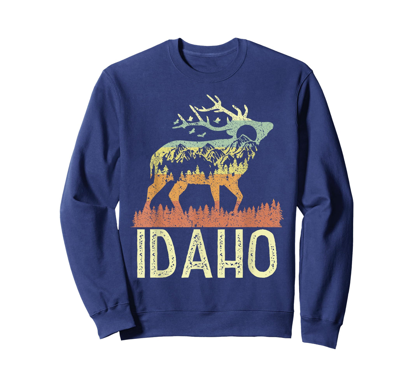 Idaho Retro Mountain Vintage Elk Hiking Men Women Kids Gift T-Shirt