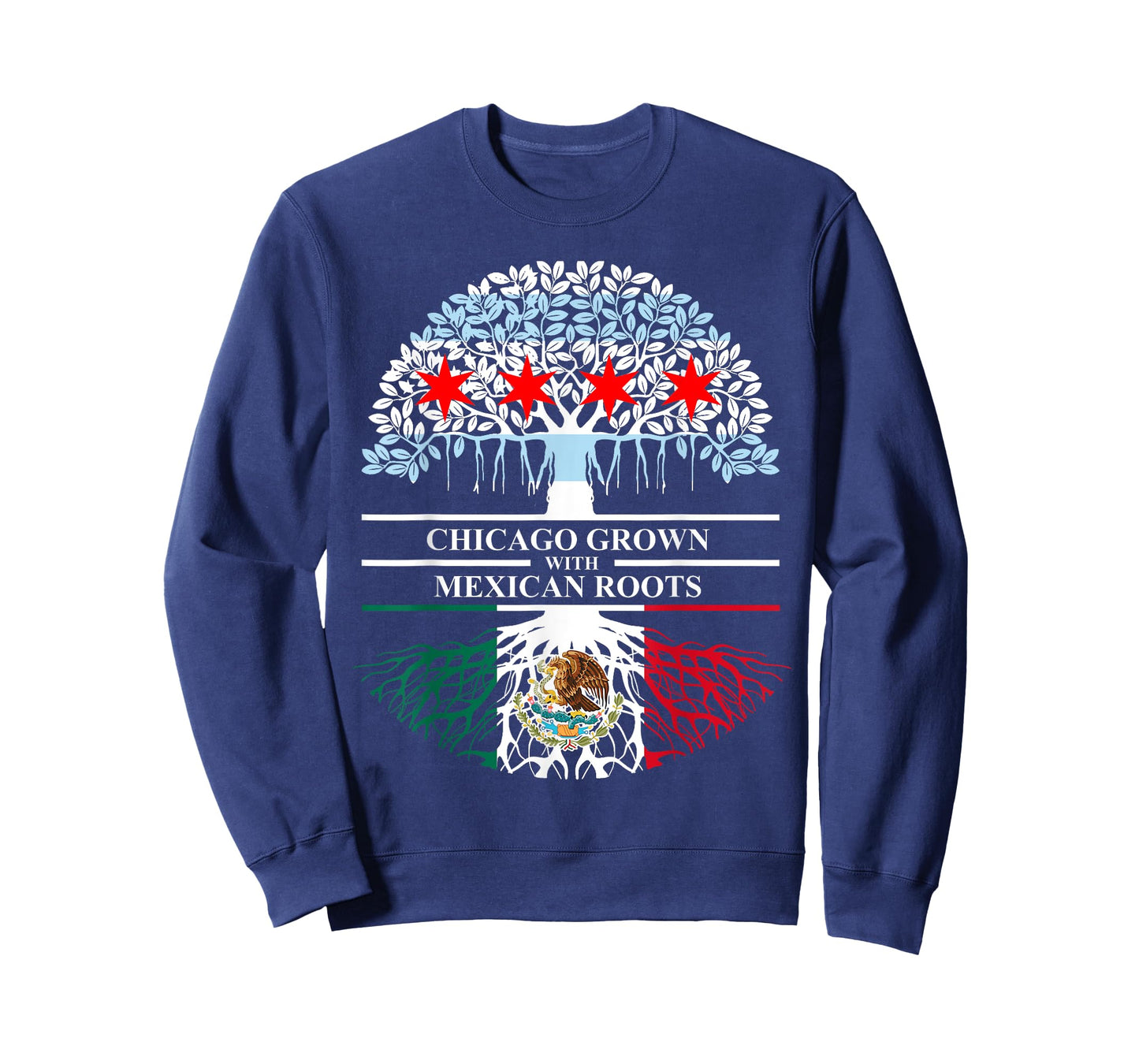 Chicagoan Grown Mexican Roots Chicago Flag Mexico T-Shirt