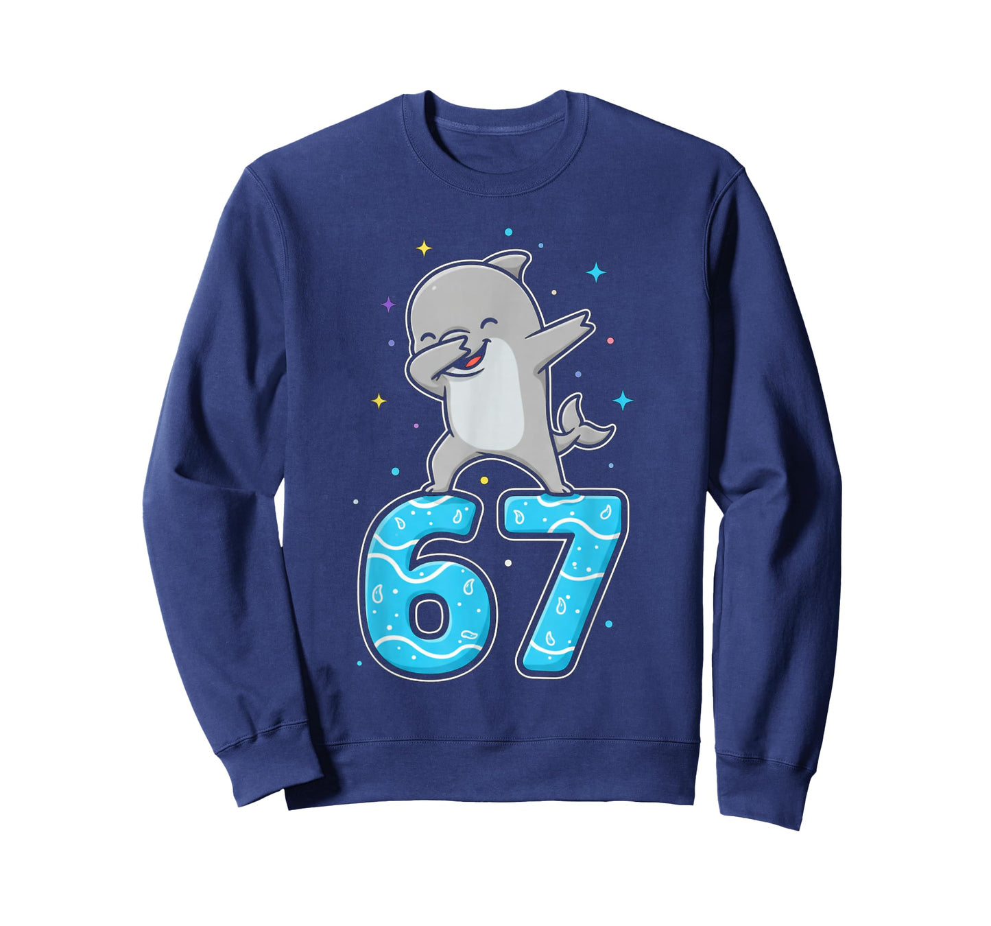 Dabbing Dolphin 67 Funny Six Seven Gen Z Slang Meme Cute T-Shirt