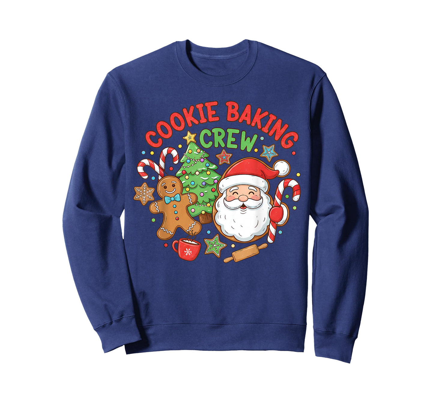 Cute Cookie Baking Crew Santa Gingerbread Man Women Kids T-Shirt