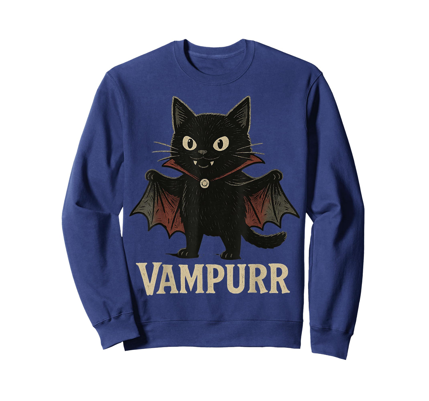Vampurr Vampire Halloween Cute Cat Pun Funny Graphic T-Shirt