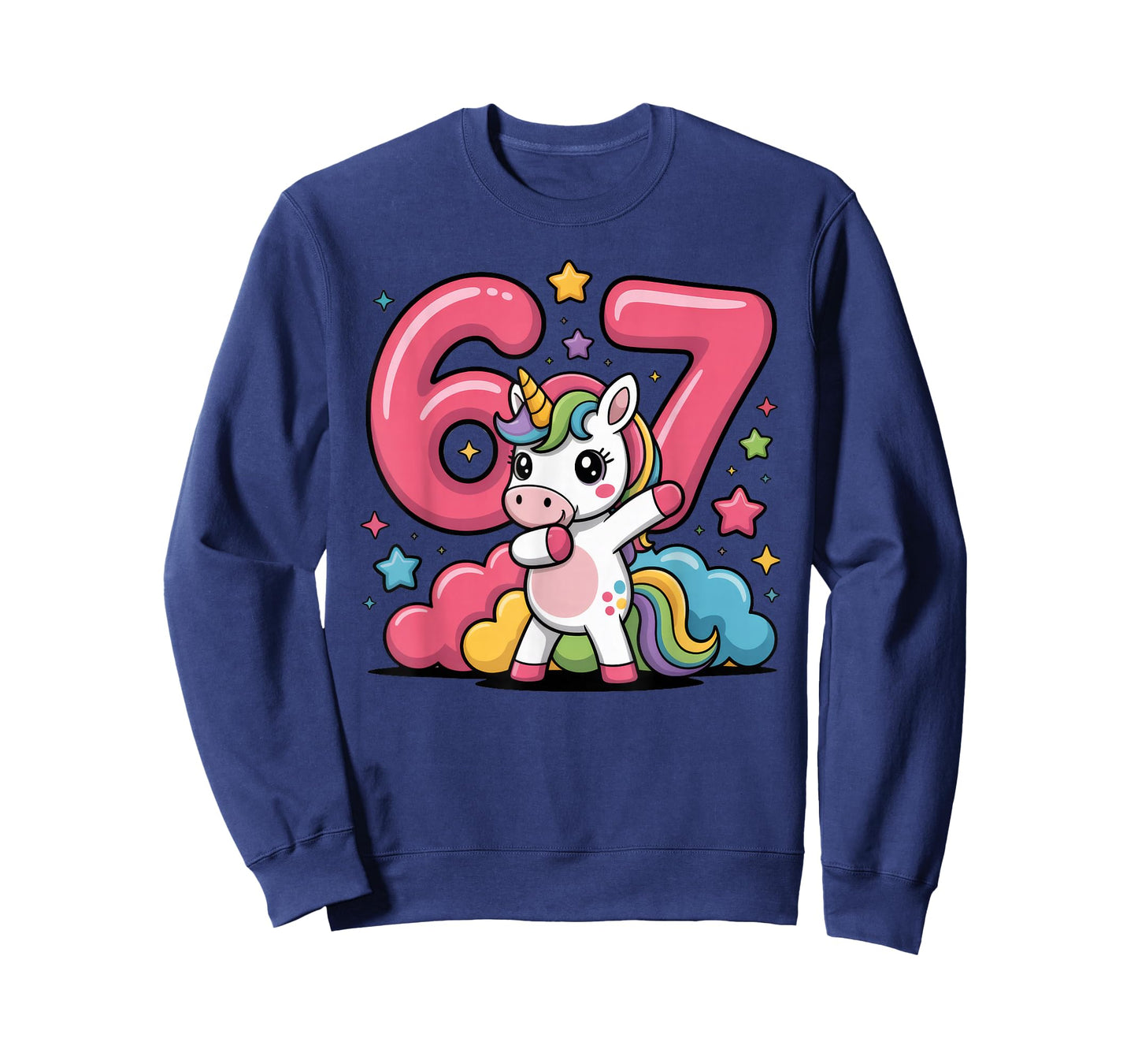Unicorn 67 Meme Six Seven Funny Dabbing T-Shirt
