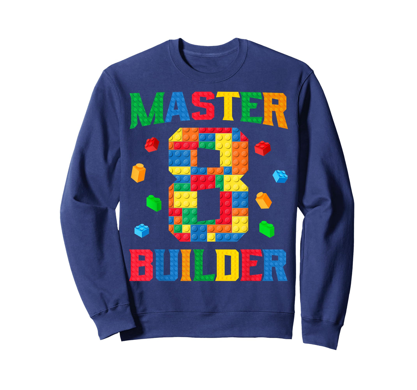 Master Builder 8th Birthday 8 Year Old Brick Building Blocks T-Shirt