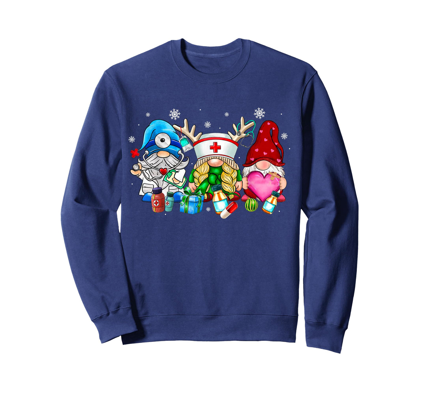 Cute Gnomes Nurse Christmas Scrub Top Nurses Women Pajamas T-Shirt
