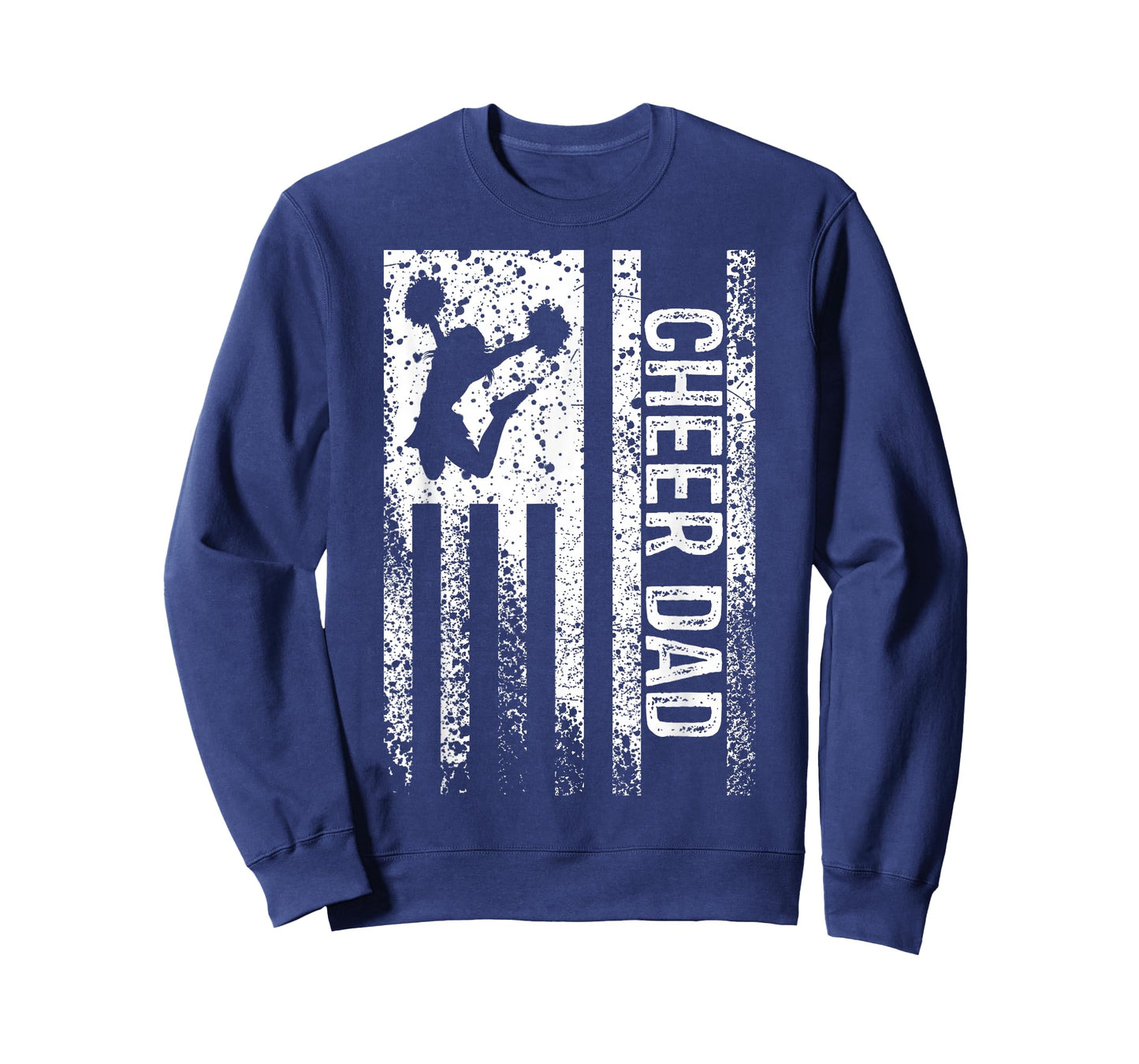 Cheer Dad Vintage American Flag Father Cheerleader Squad T-Shirt