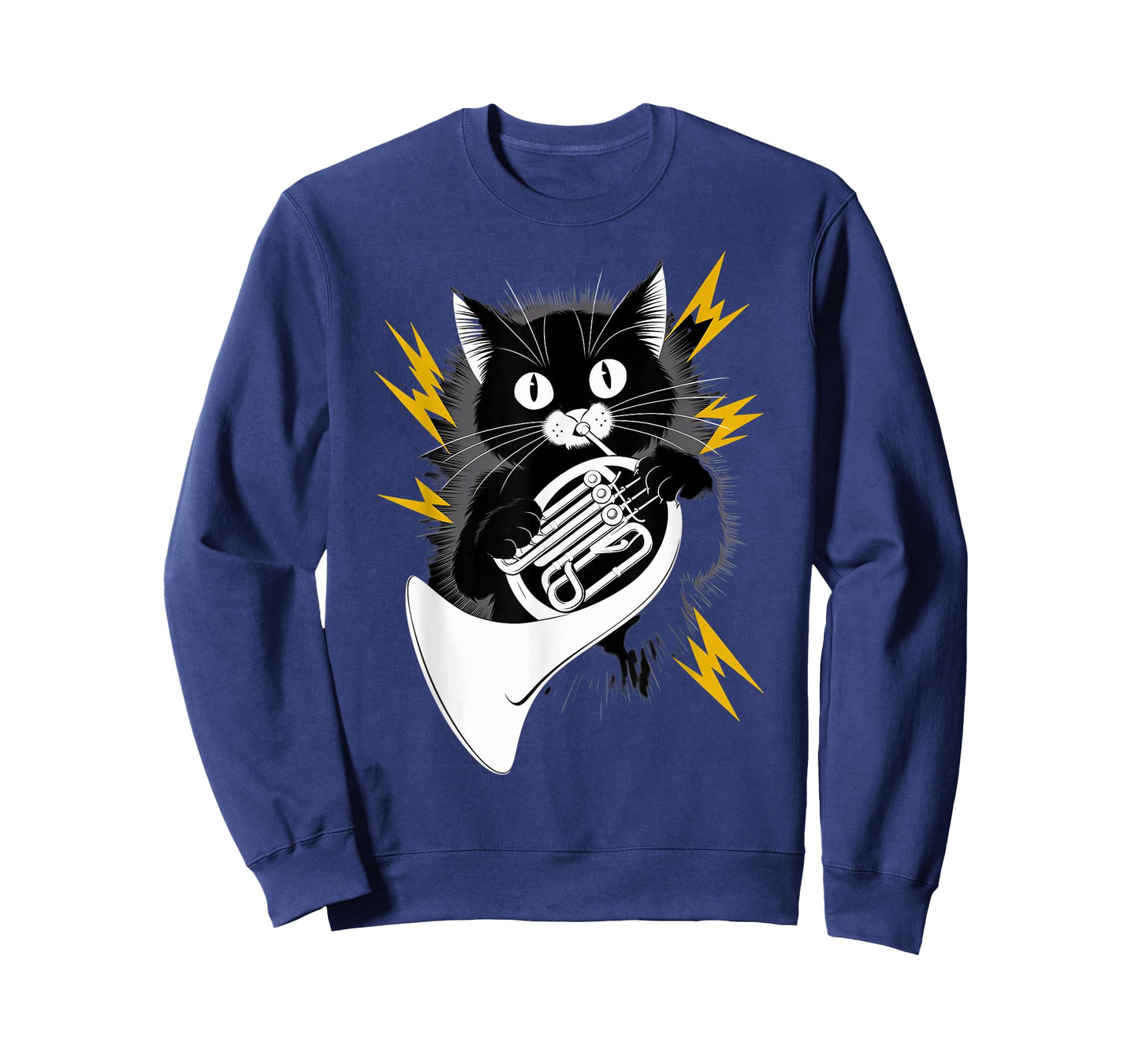 Rockstar Hornist / French Horn Player Cat on Cat French Horn T-Shirt