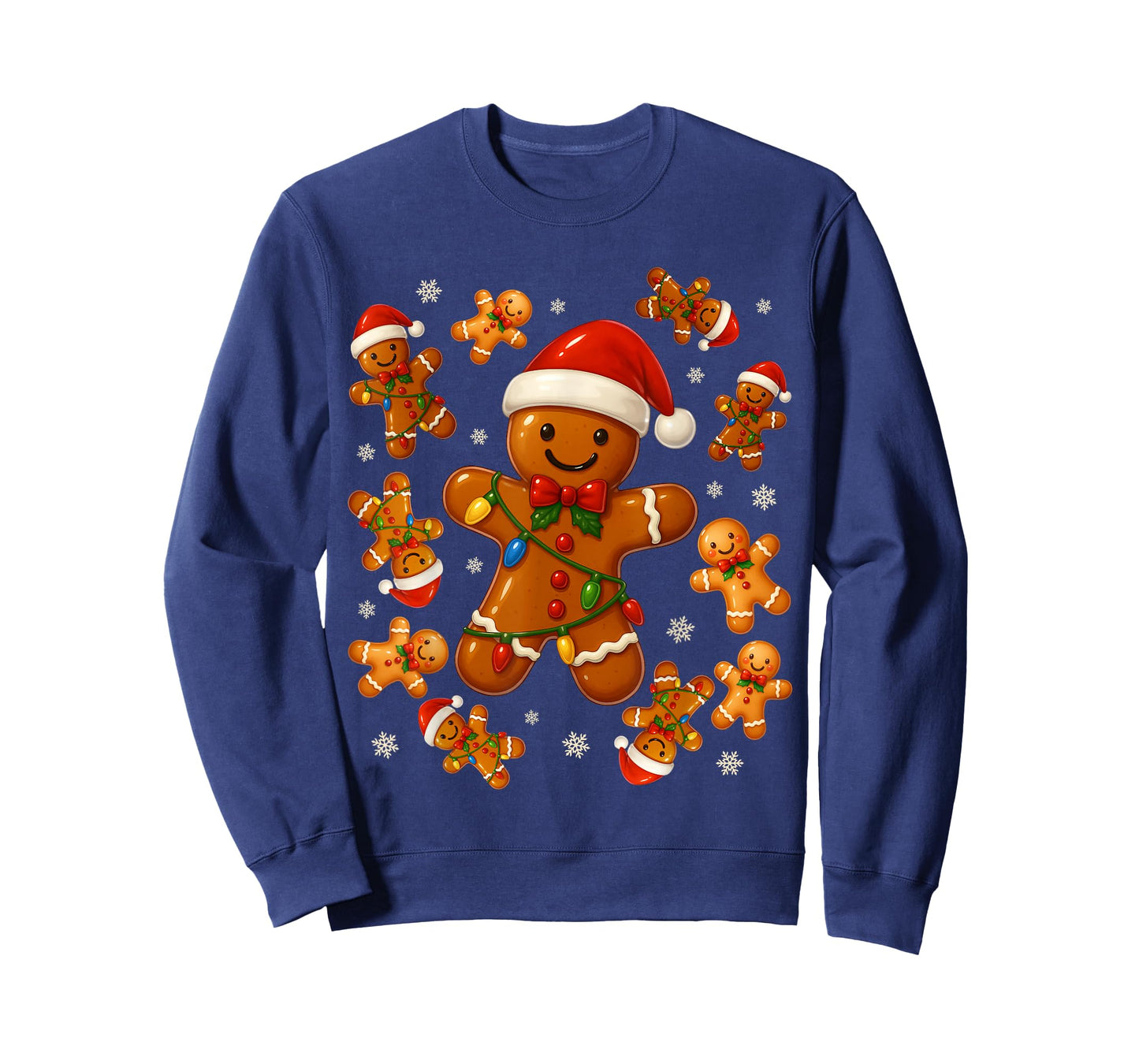 Cute Gingerbread Snowflake Christmas Xmas Kids Boys Girls T-Shirt