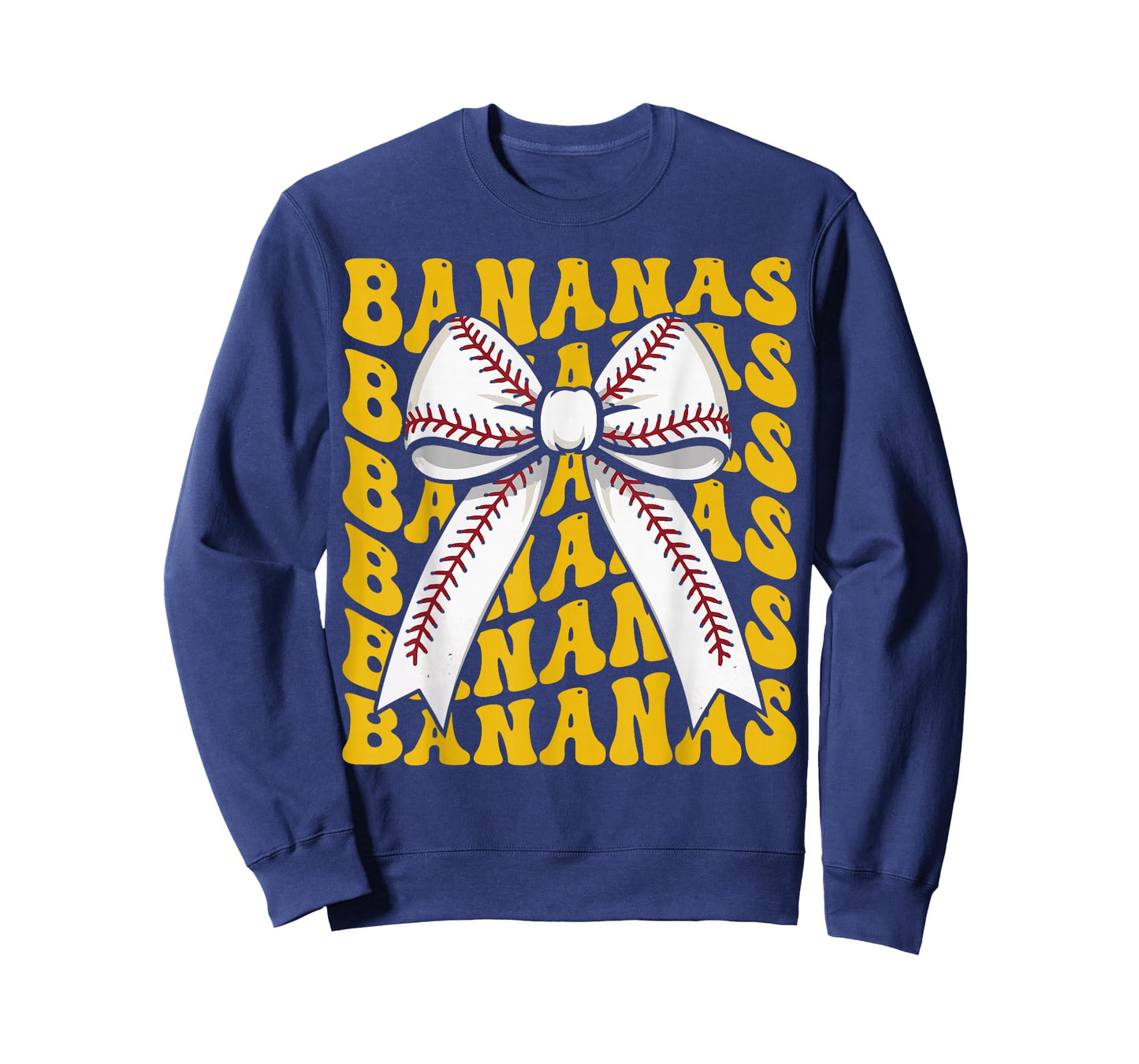 Retro Bananas Last Name Coquette Bow Women Kids Girls T-Shirt