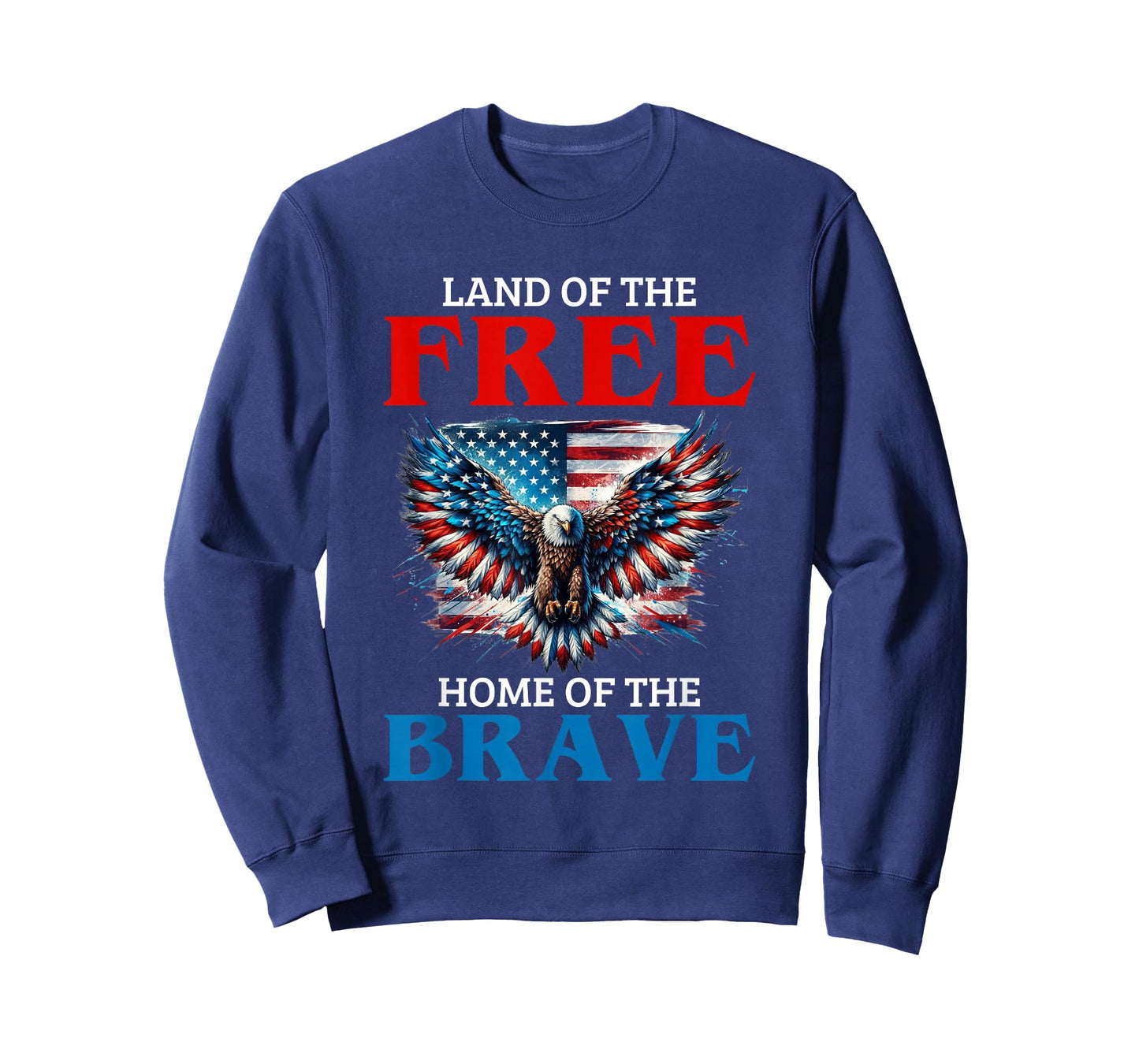 Land of The Free Home of The Brave Eagle USA Vintage Flag T-Shirt