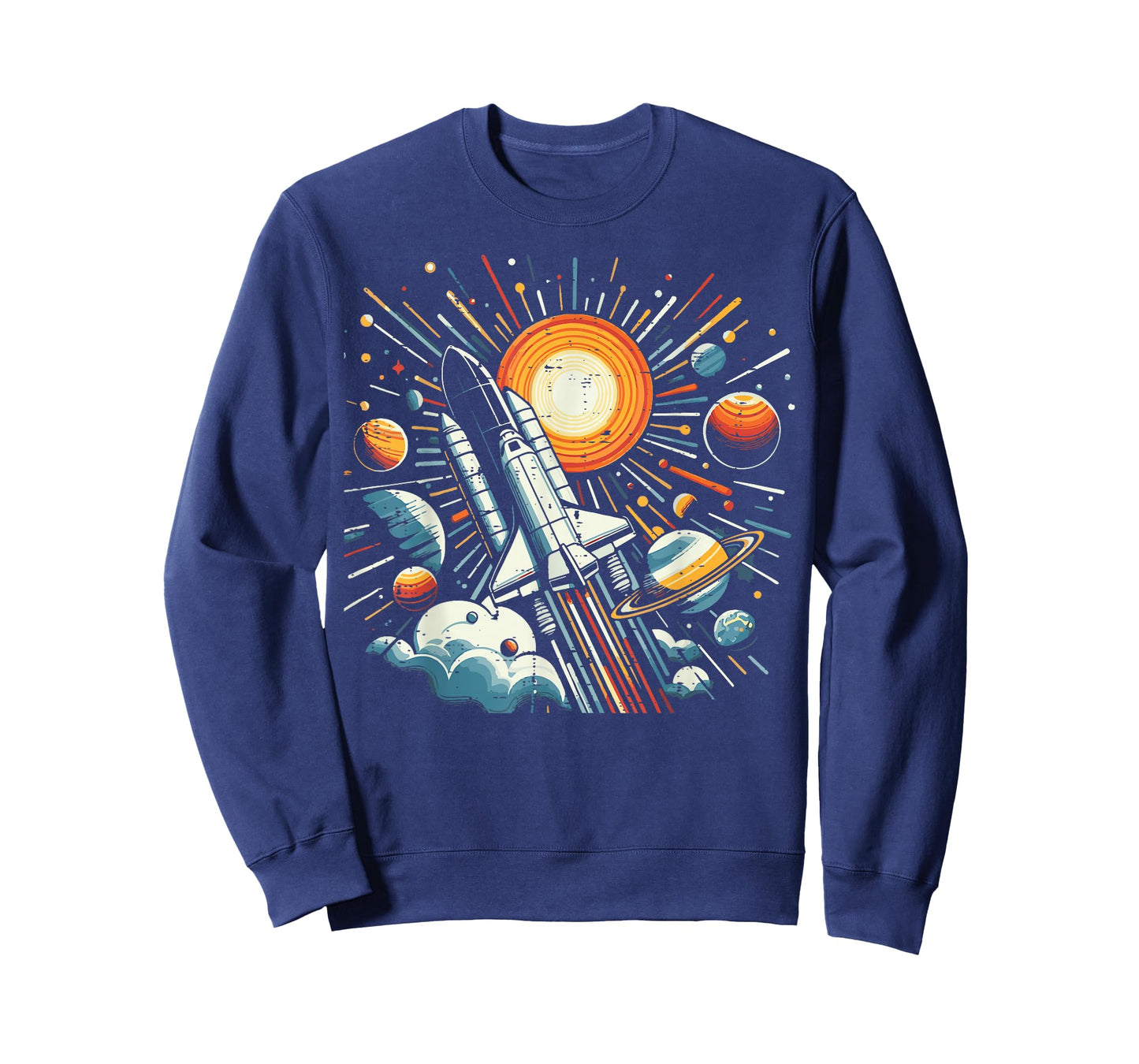 Space Shuttle Sun Planets Rocket Galaxy Boys Kids Men Women T-Shirt