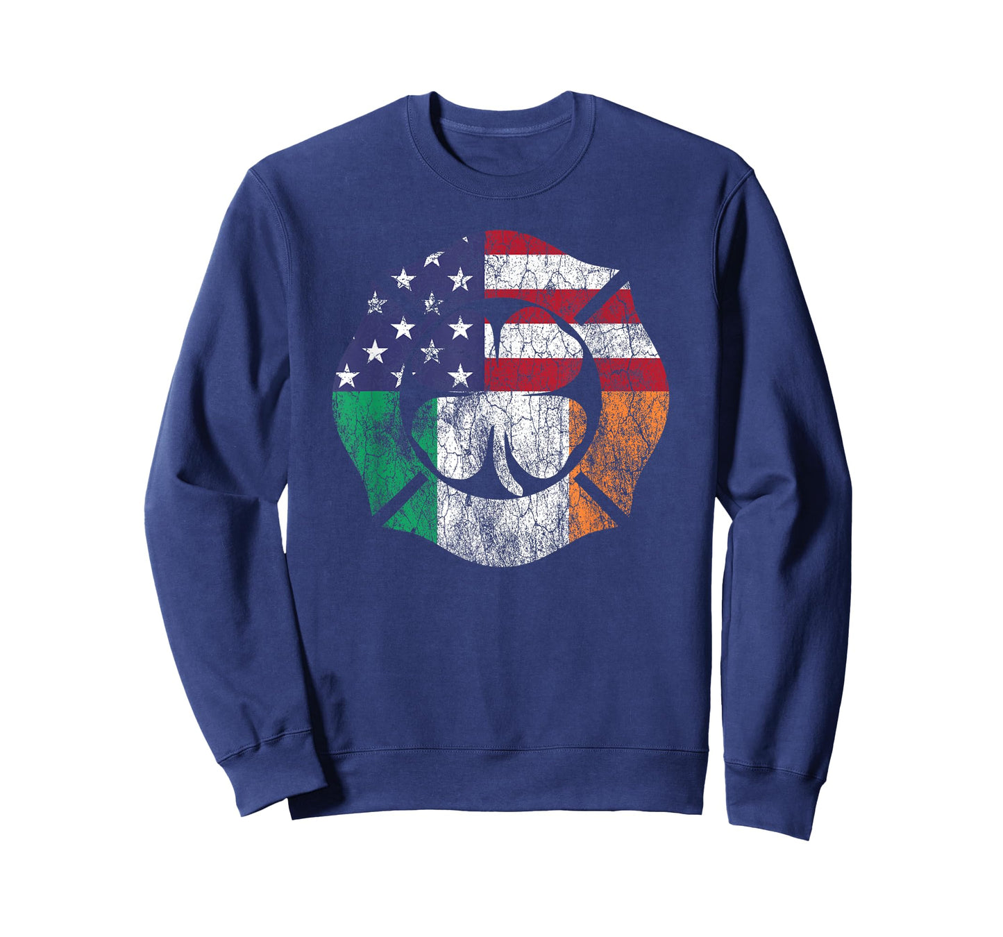 Firefighter St Patricks Day Irish American Flag Shamrock Women Men T-Shirt