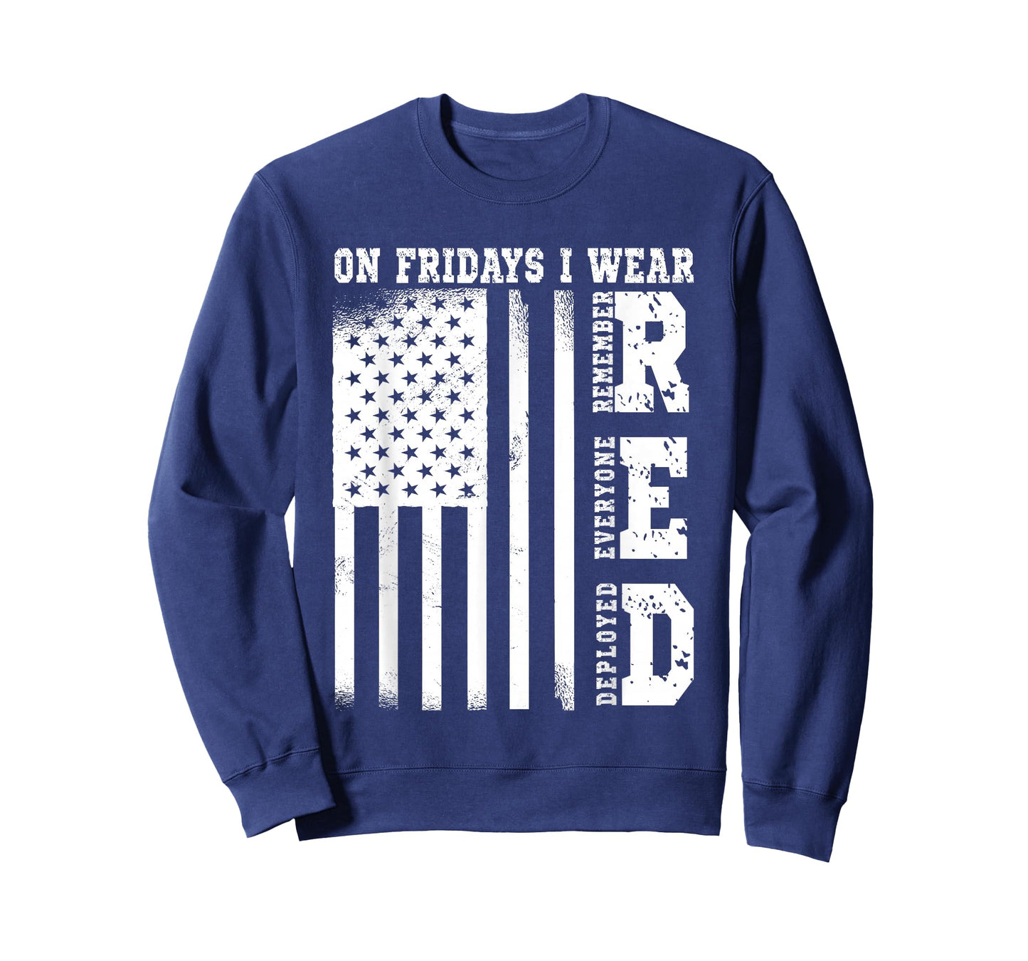 On Fridays I Wear Red USA Flag Support American Troops T-Shirt