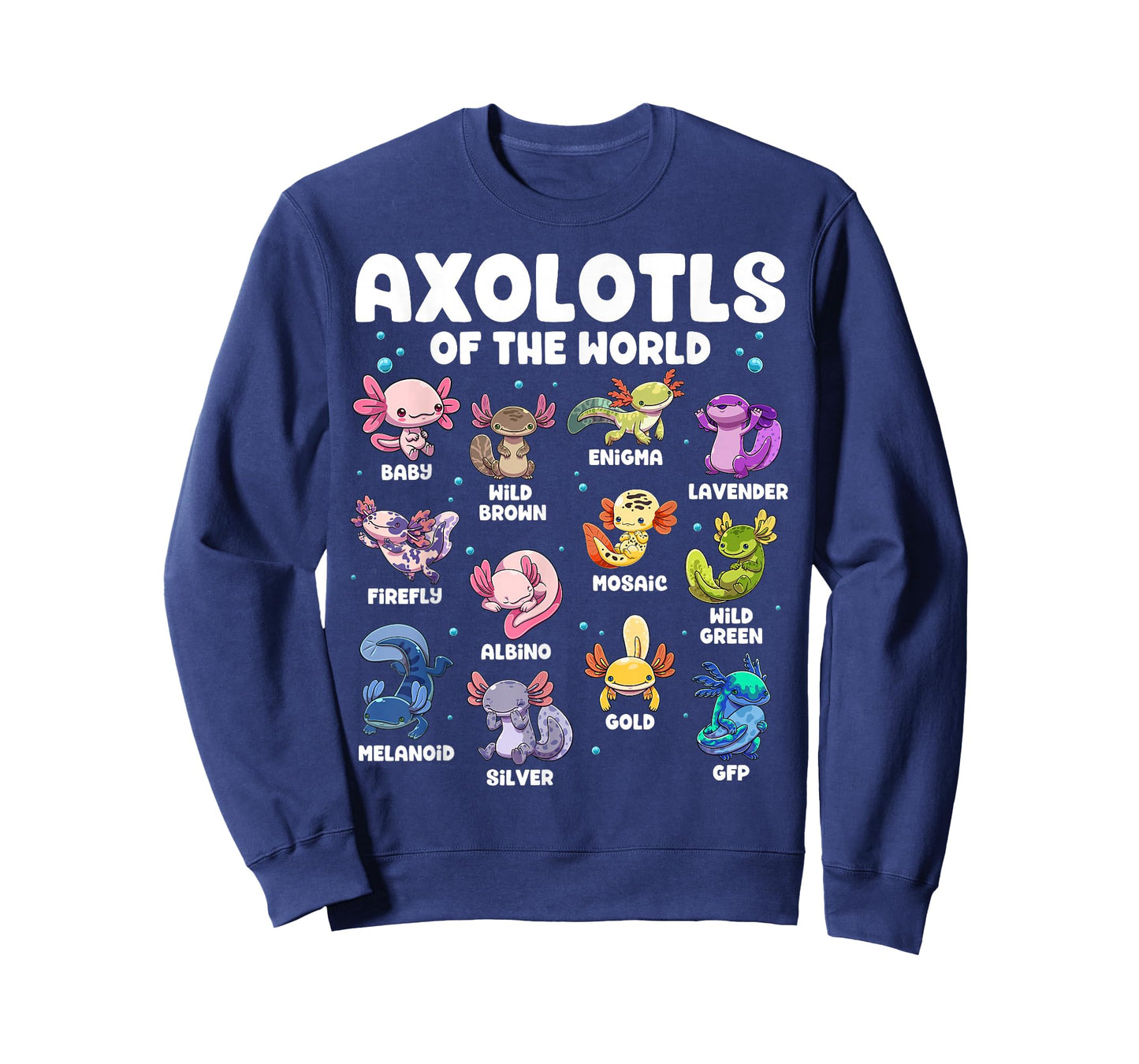 Axolotl Shirt Kawaii Axolotls of The World Types of Axolotls T-Shirt