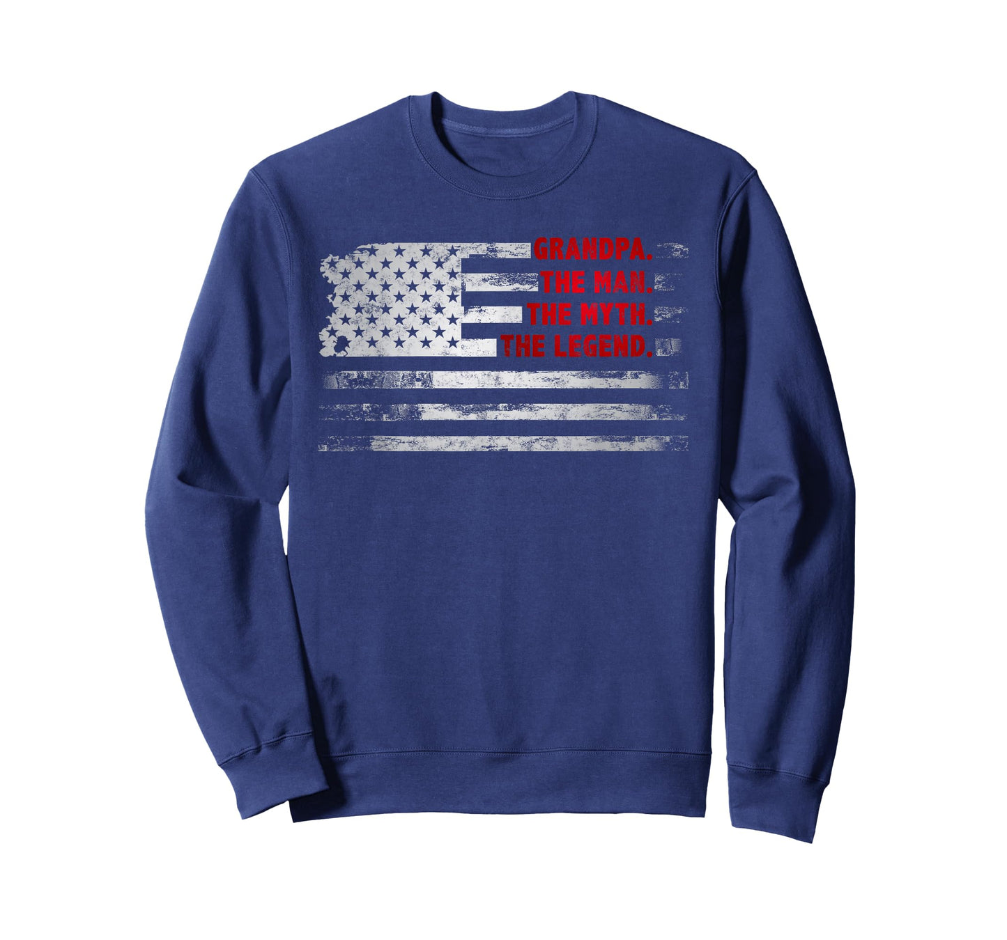 Grandpa The Man Myth Legend American USA Flag Father’s Day T-Shirt