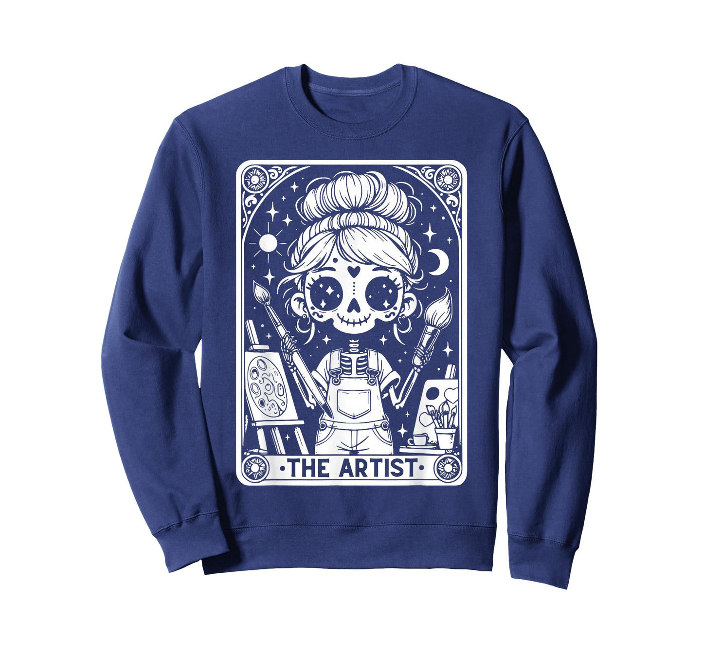 Artist Tarot Card Skeleton Painter Art Teacher Witchy T-Shirt