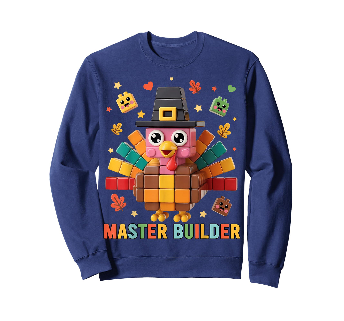Thanksgiving Turkey Pilgrim Brick Building Blocks Builder T-Shirt
