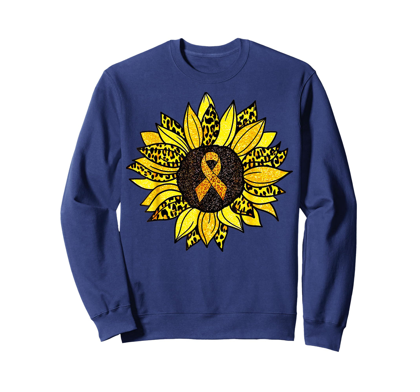 Childhood Cancer Awareness Yellow Sunflower Gold Ribbon T-Shirt