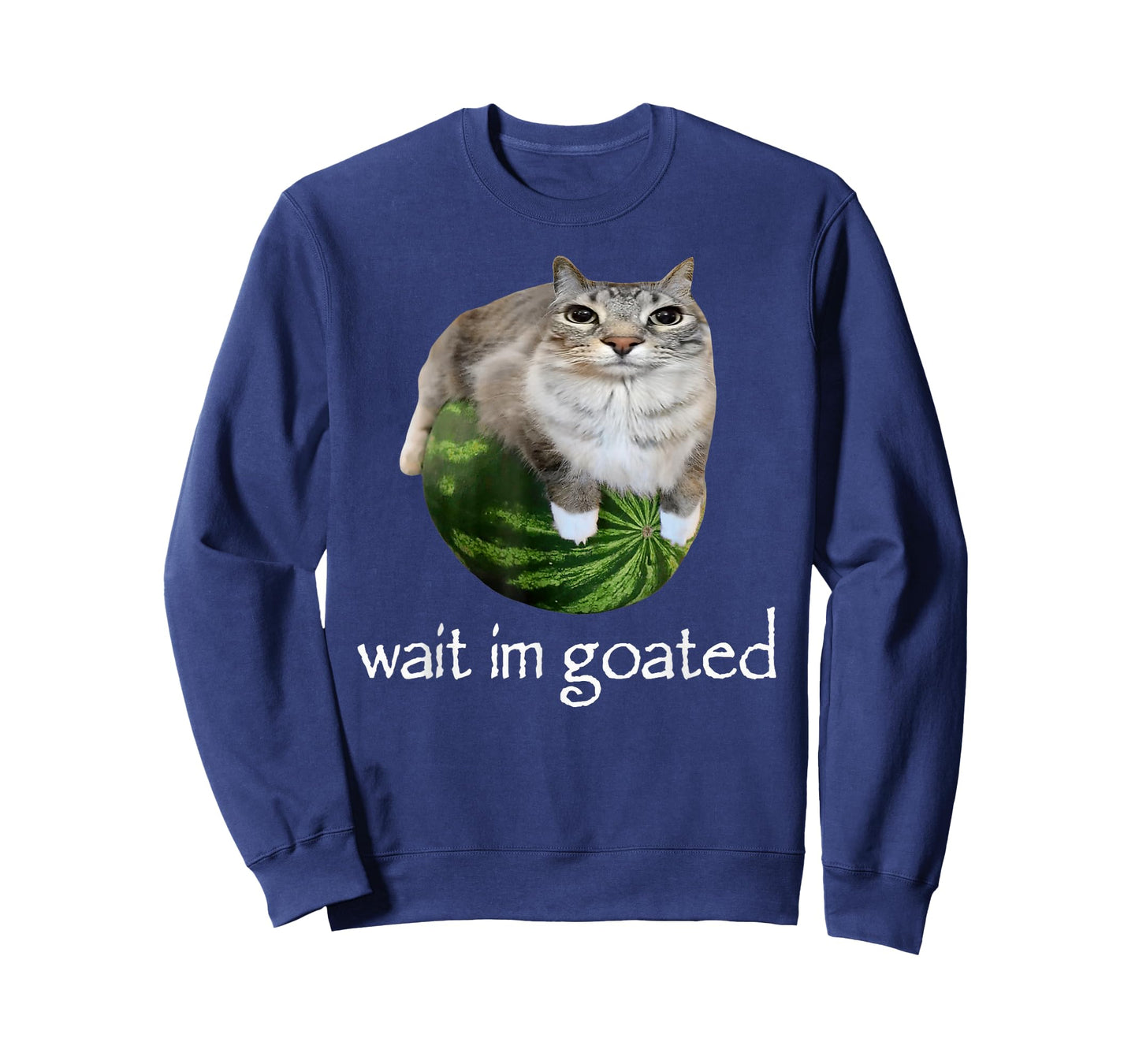 Wait I'm Goated Cat Meme Funny Watermelon Silly Cat Humor T-Shirt