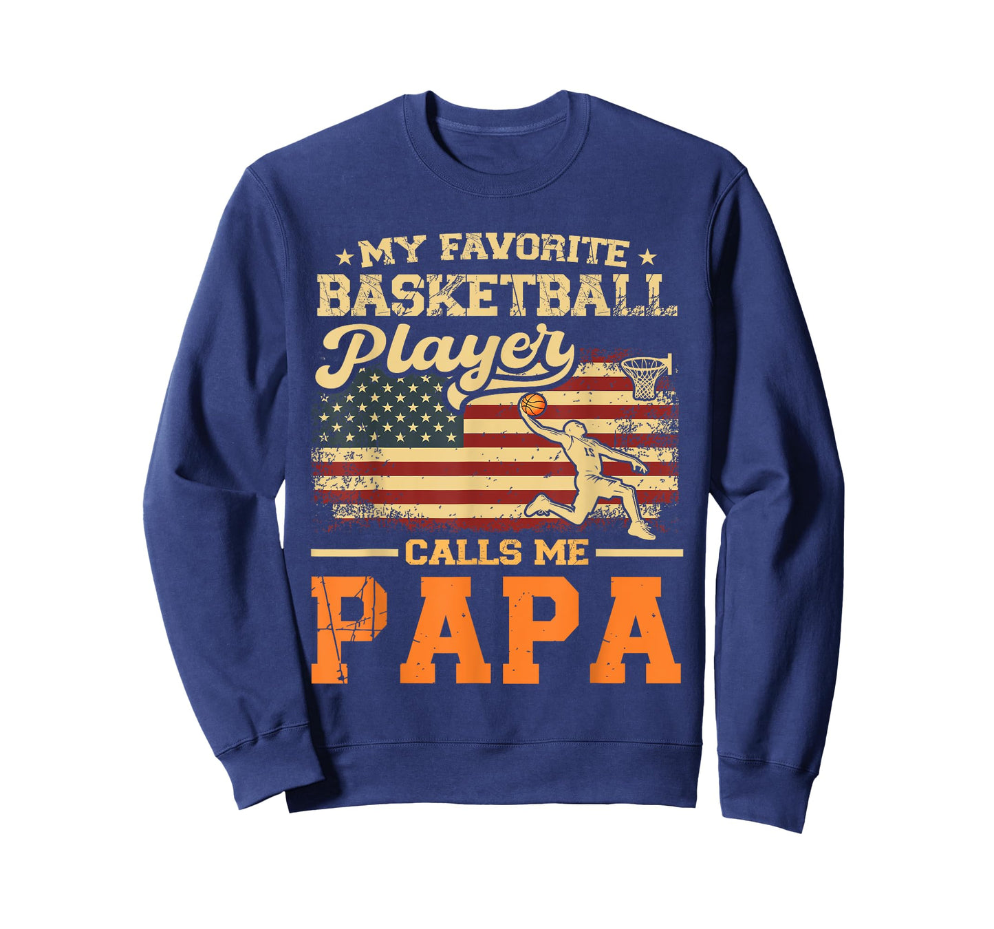 My Favorite Basketball Player Calls Me Papa US Flag T-Shirt