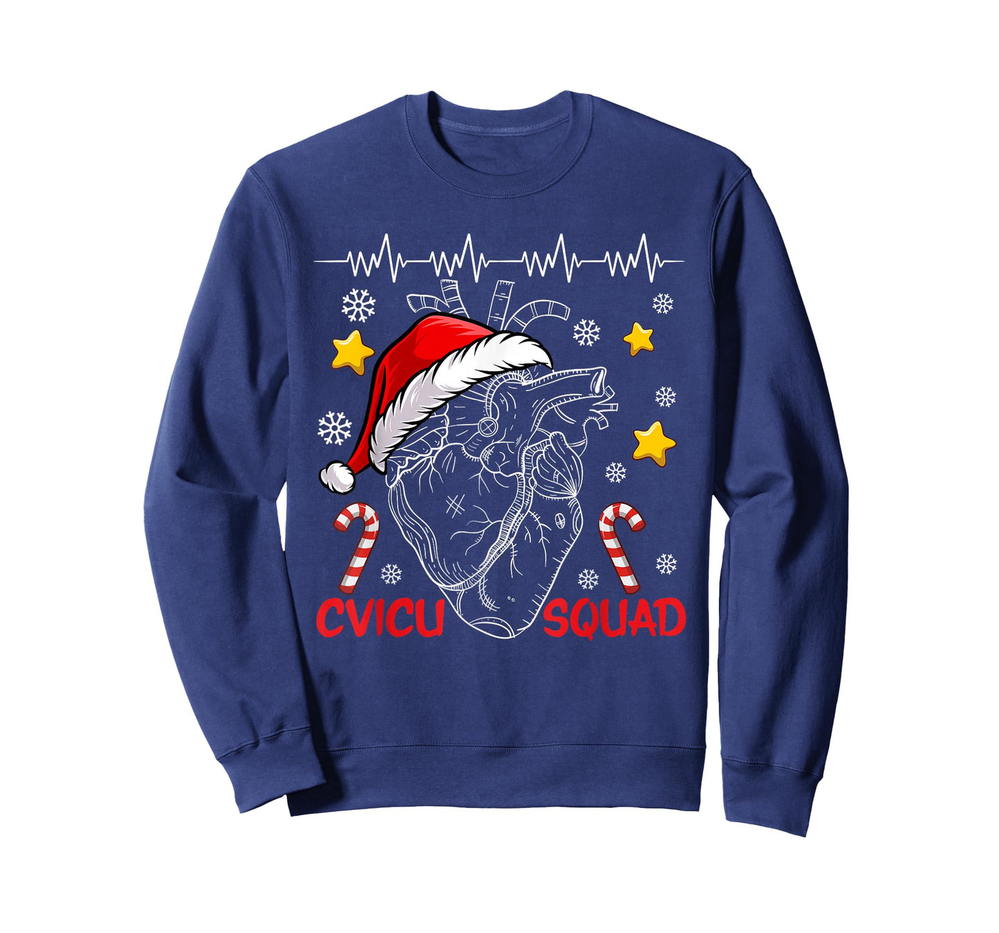 Anatomical Heart CVICU Squad Cardiac Nurse Life Christmas T-Shirt