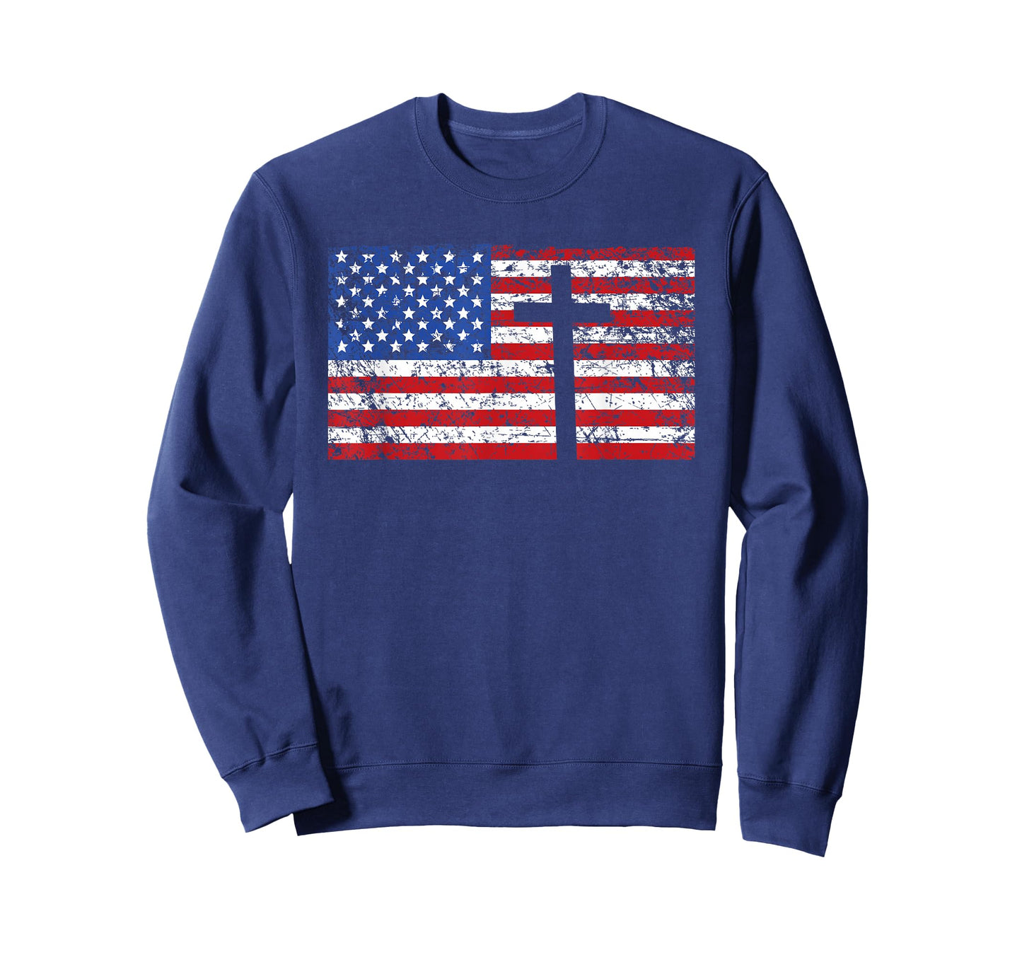 American Flag Cross Shirt, USA Christian Gift, Trust God T-Shirt