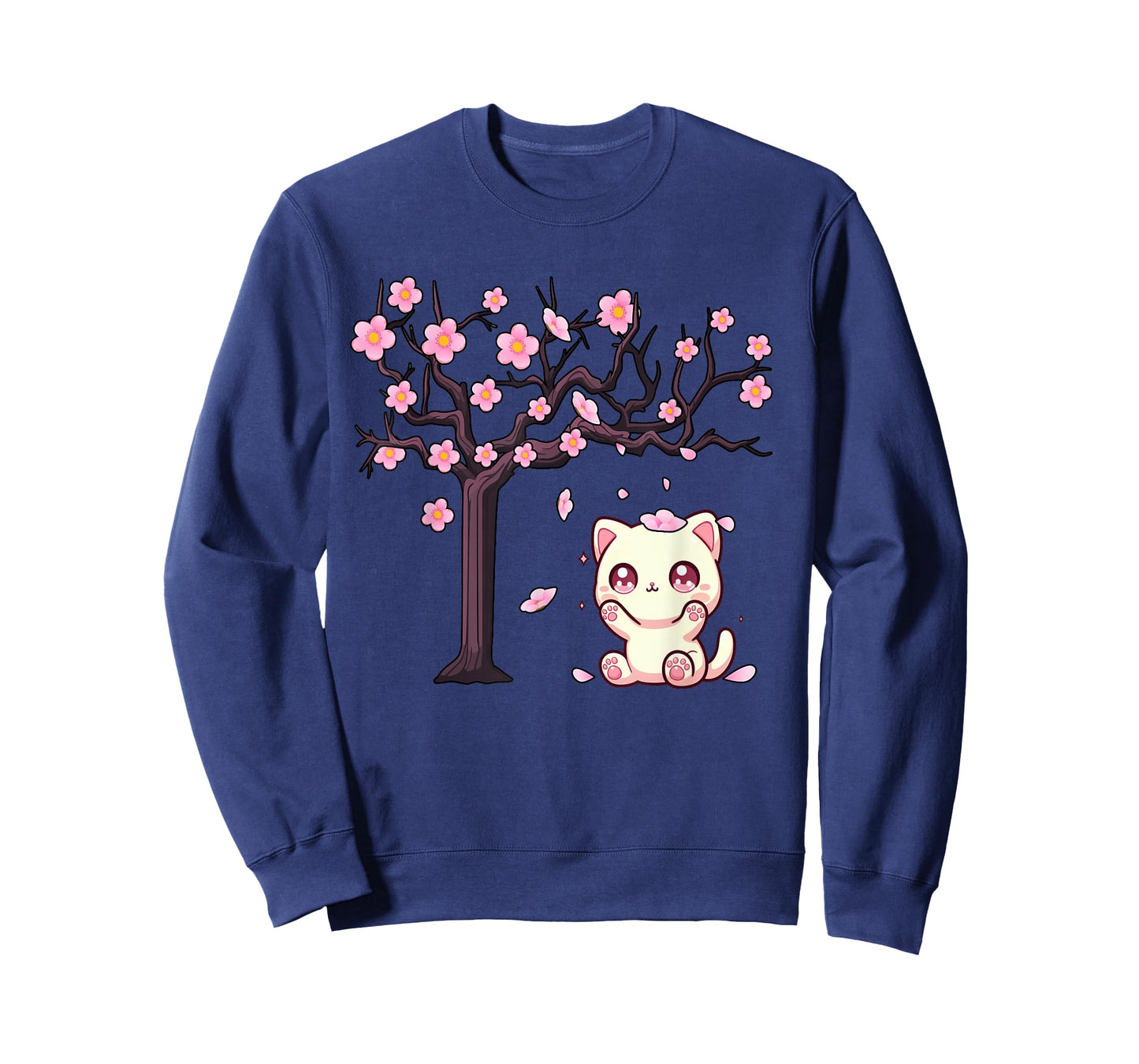 Japanese Kawaii Cat Lover Cat Owner Cherry Blossom Flowers T-Shirt