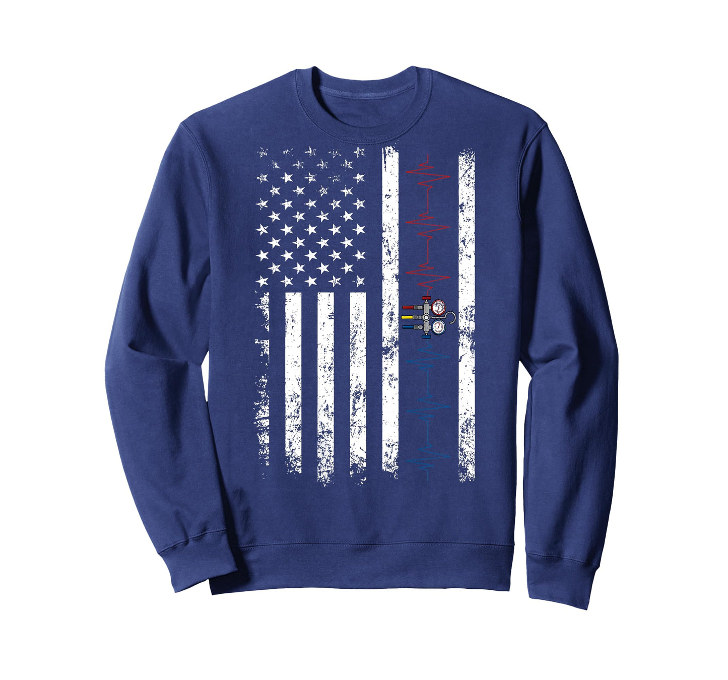 HVAC Technician American Flag USA Vintage HVAC Tech T-Shirt