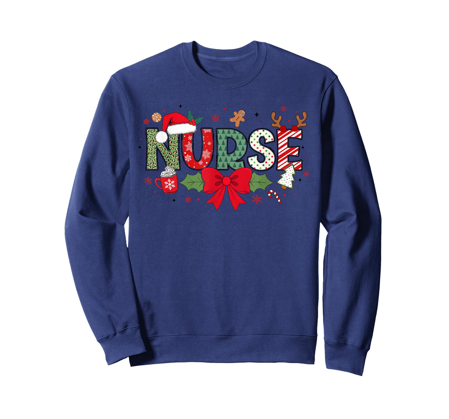 Christmas Nurse Coquette Bow Nurse Claus Christmas Tree Cake T-Shirt