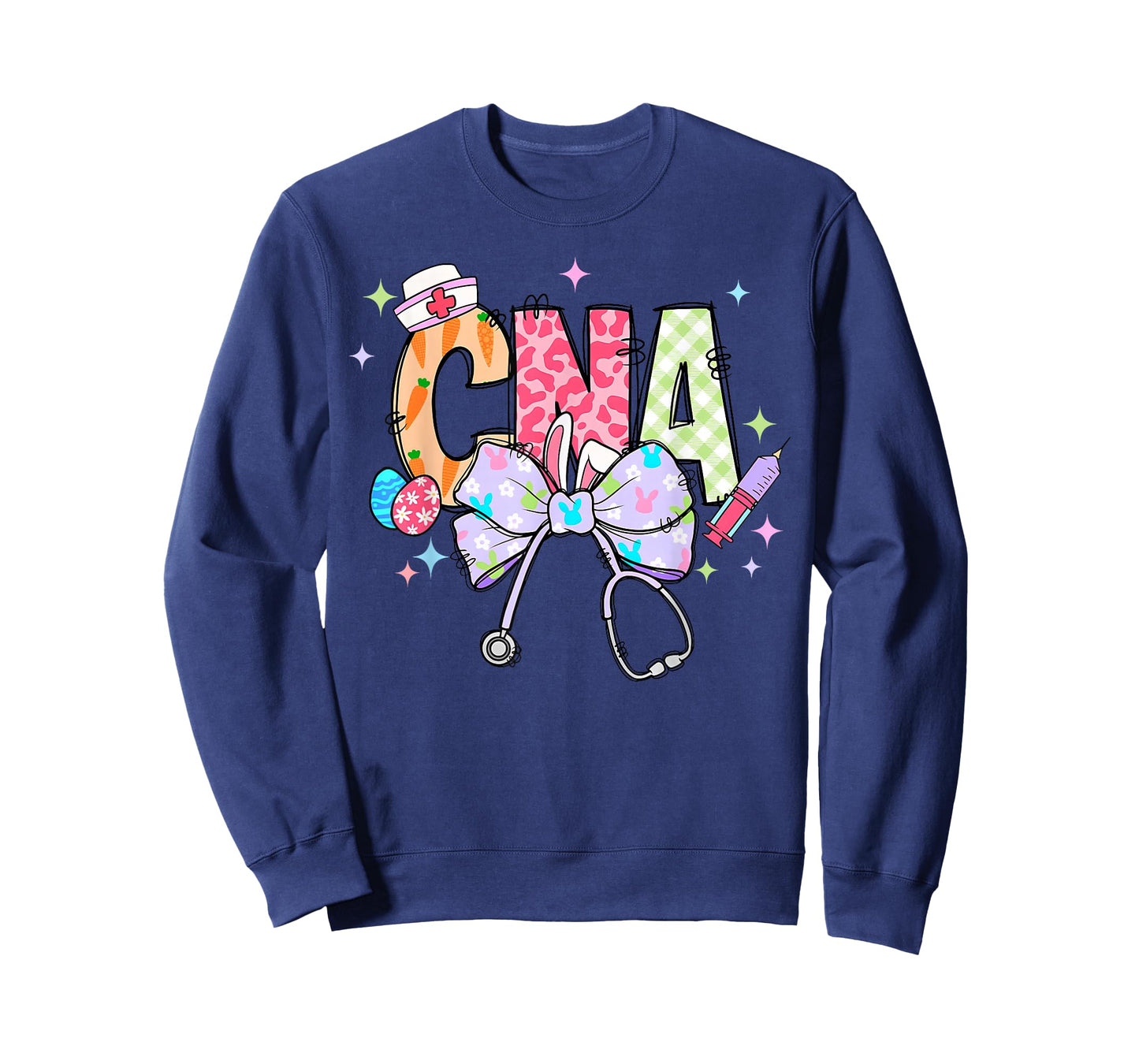 Coquette Bow Stethoscope CNA Nurse Happy Easter Day T-Shirt