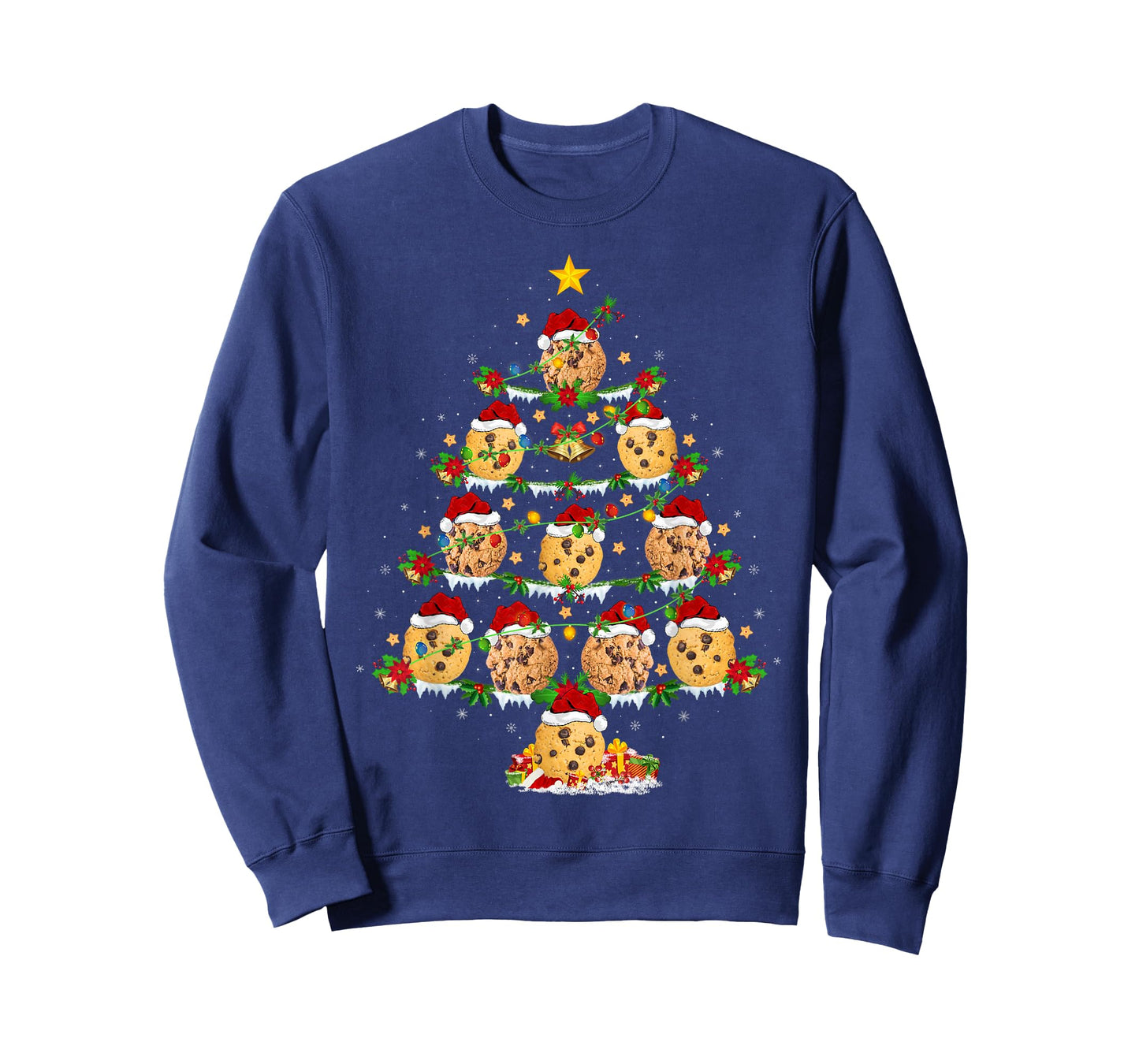 Cookie Biscuit Christmas Tree Lights Funny Cookies Xmas T-Shirt