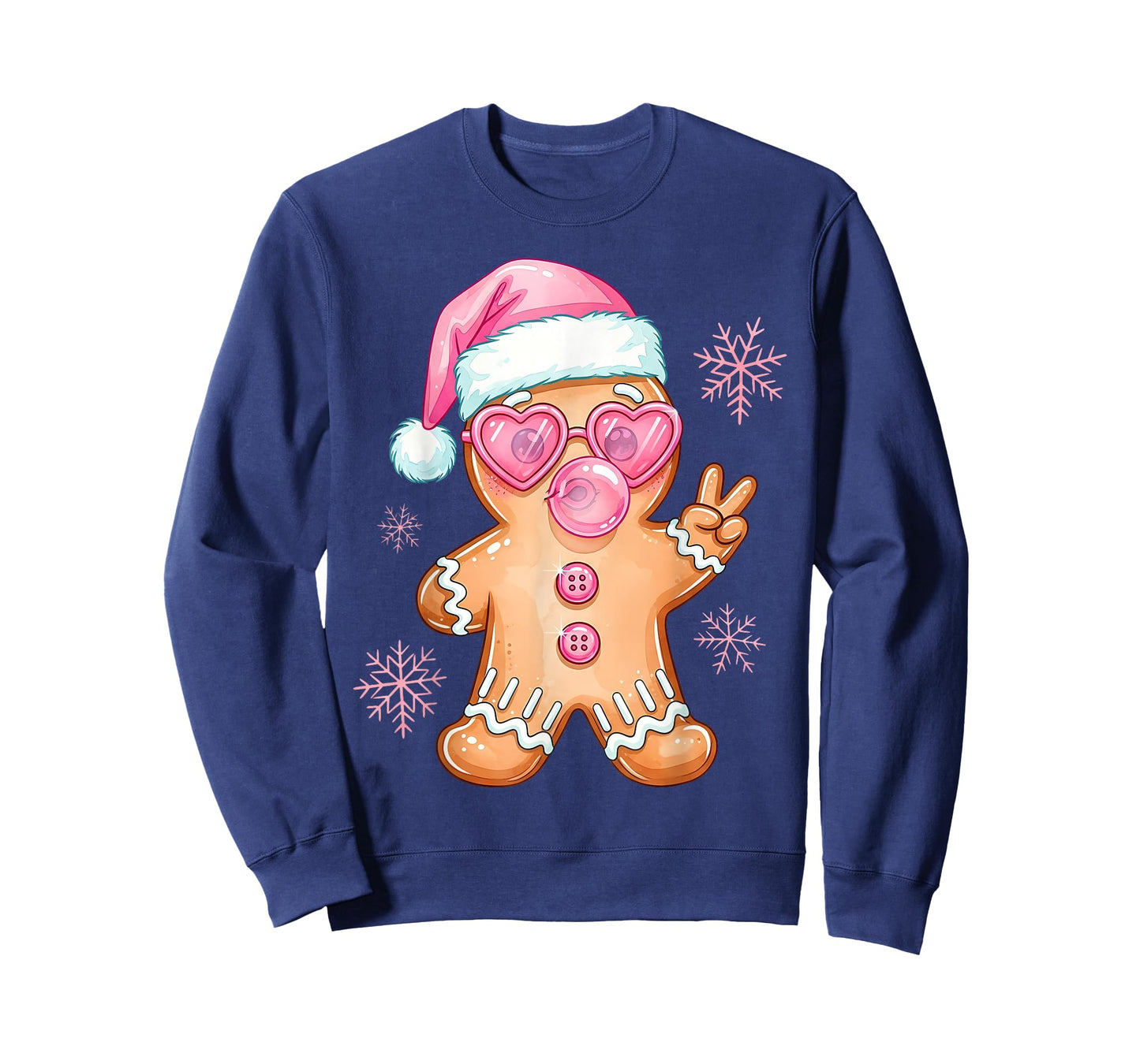 Cool Gingerbread Girl Christmas Bubblegum T-Shirt
