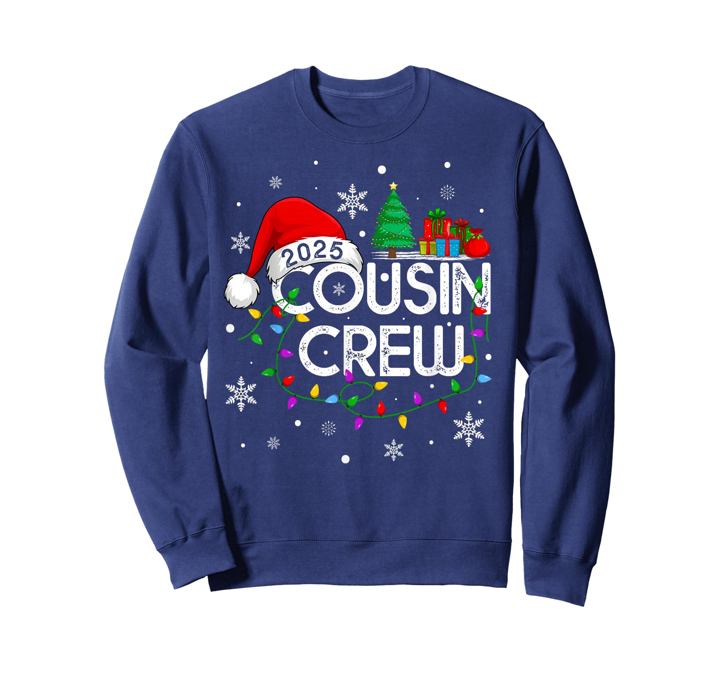 Cousin Crew 2025 Christmas Family Men Women Kids Xmas Lights T-Shirt