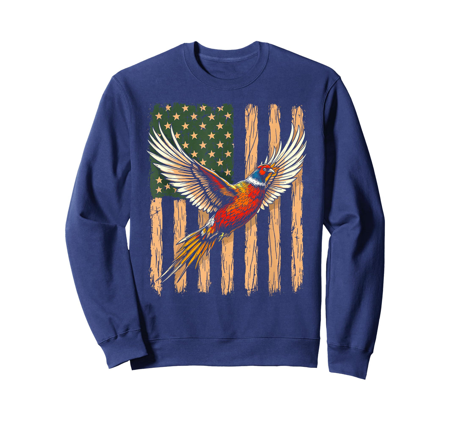 American Flag Pheasant Birds Hunting Pheasant Hunter Dad T-Shirt