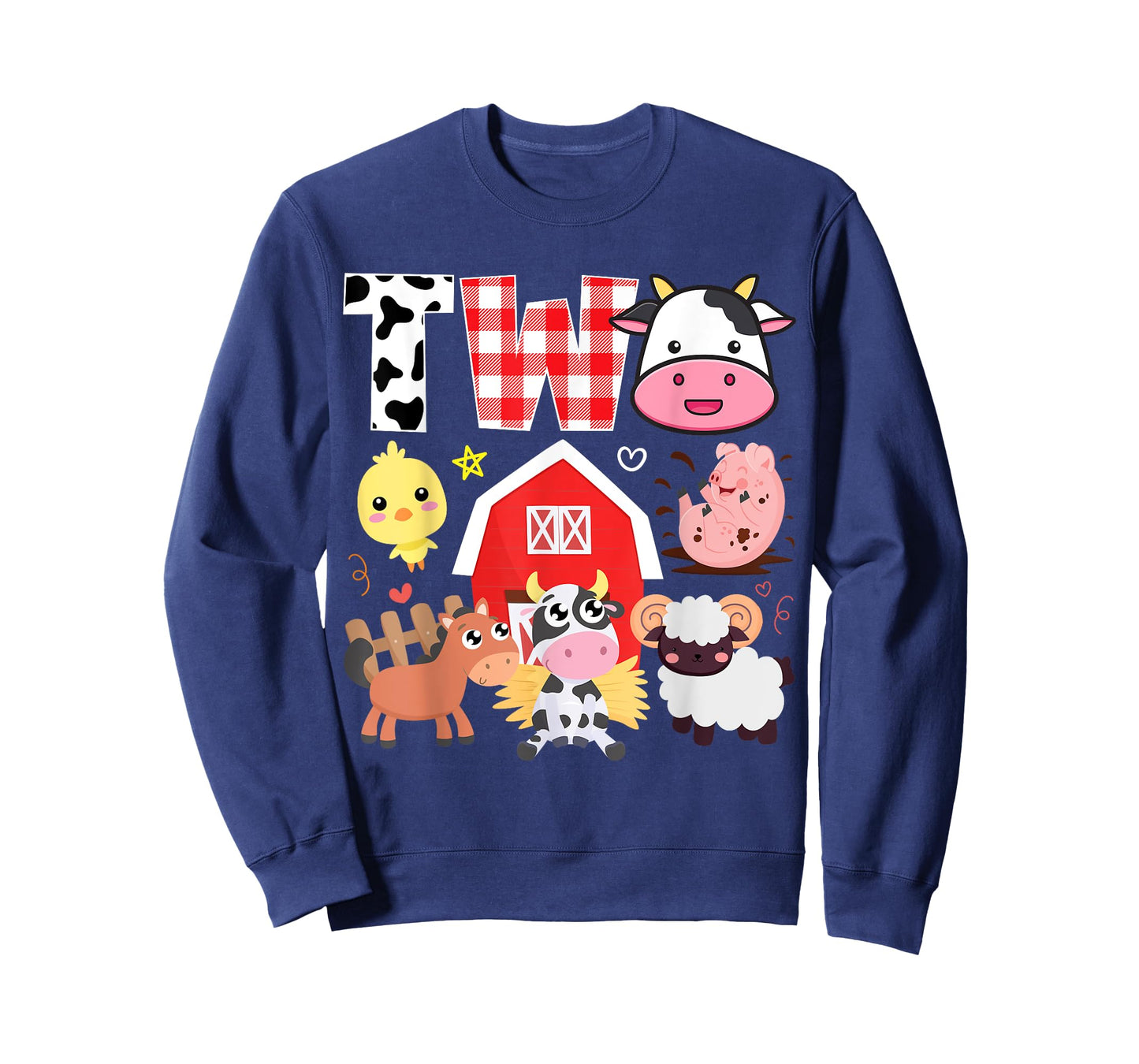 2nd Birthday Two Year Old Farm Theme Animals Birthday Party T-Shirt