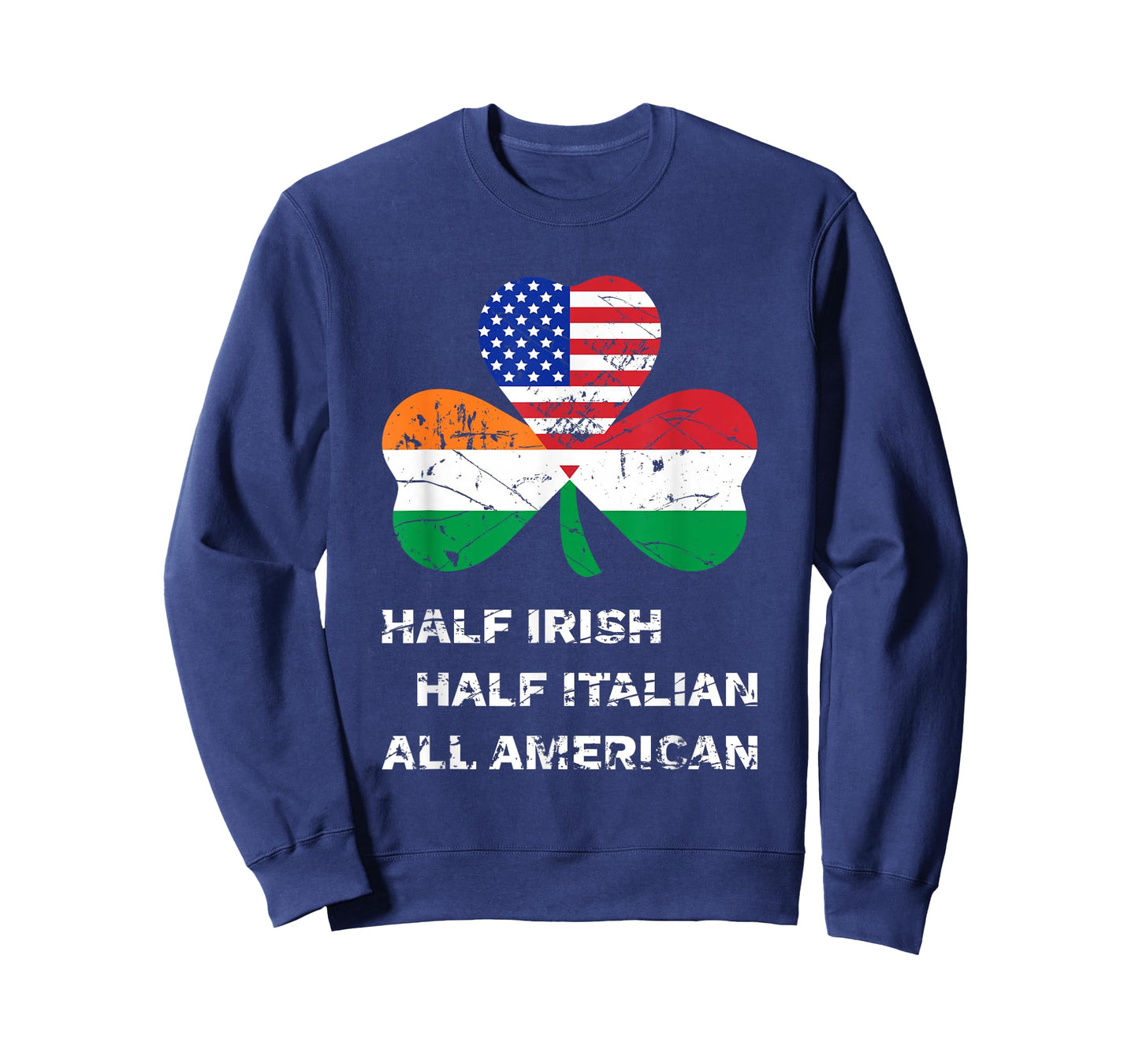 Half Irish Half Italian All American Flag Shamrock Heritage T-Shirt