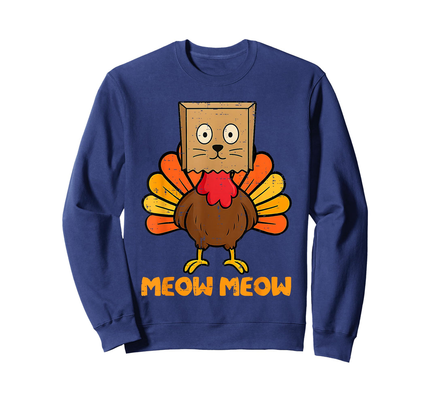 Turkey Cat Meow Funny Thanksgiving Men Women Boy Girl Kids T-Shirt