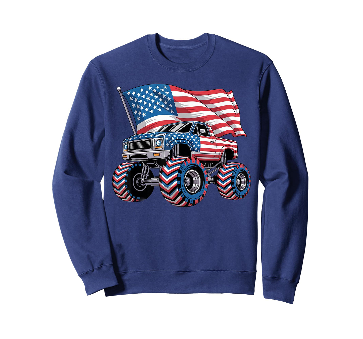 Monster Truck 4th of July American Flag Monster Trucks Lover T-Shirt