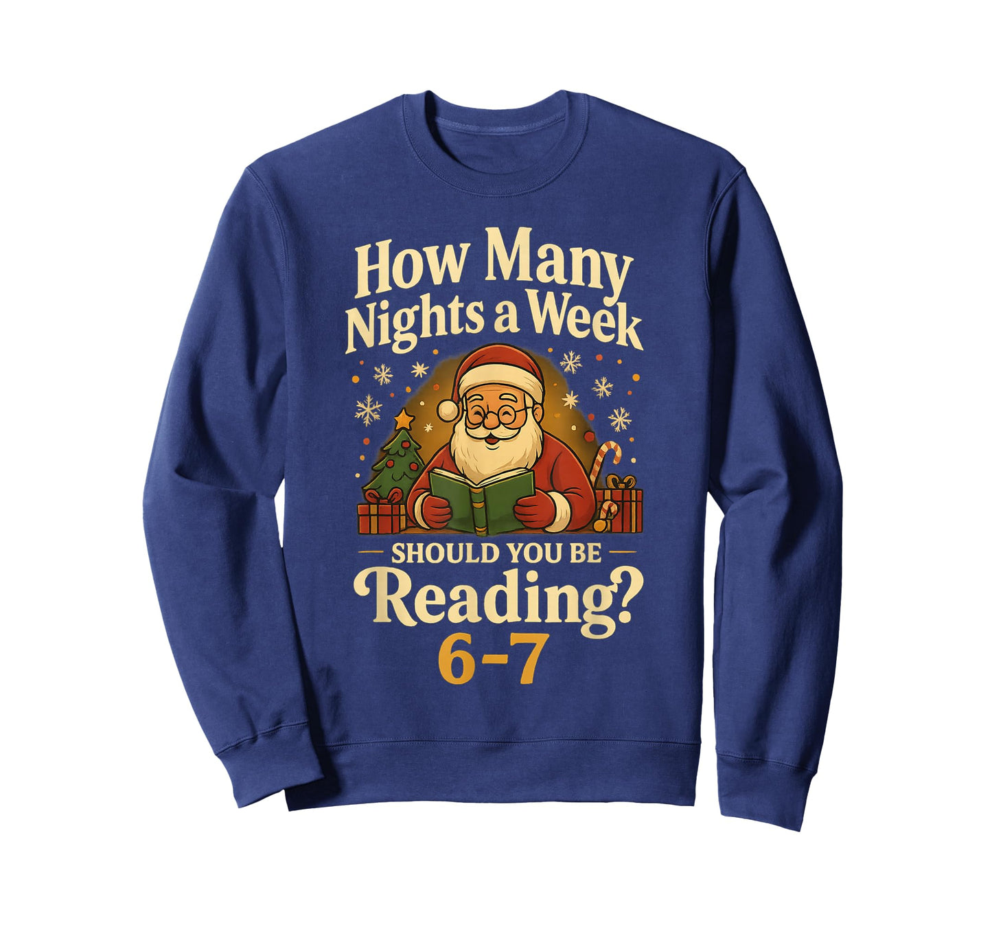 Funny Santa Reading 67 Meme Tee Christmas Teacher Book Lover T-Shirt