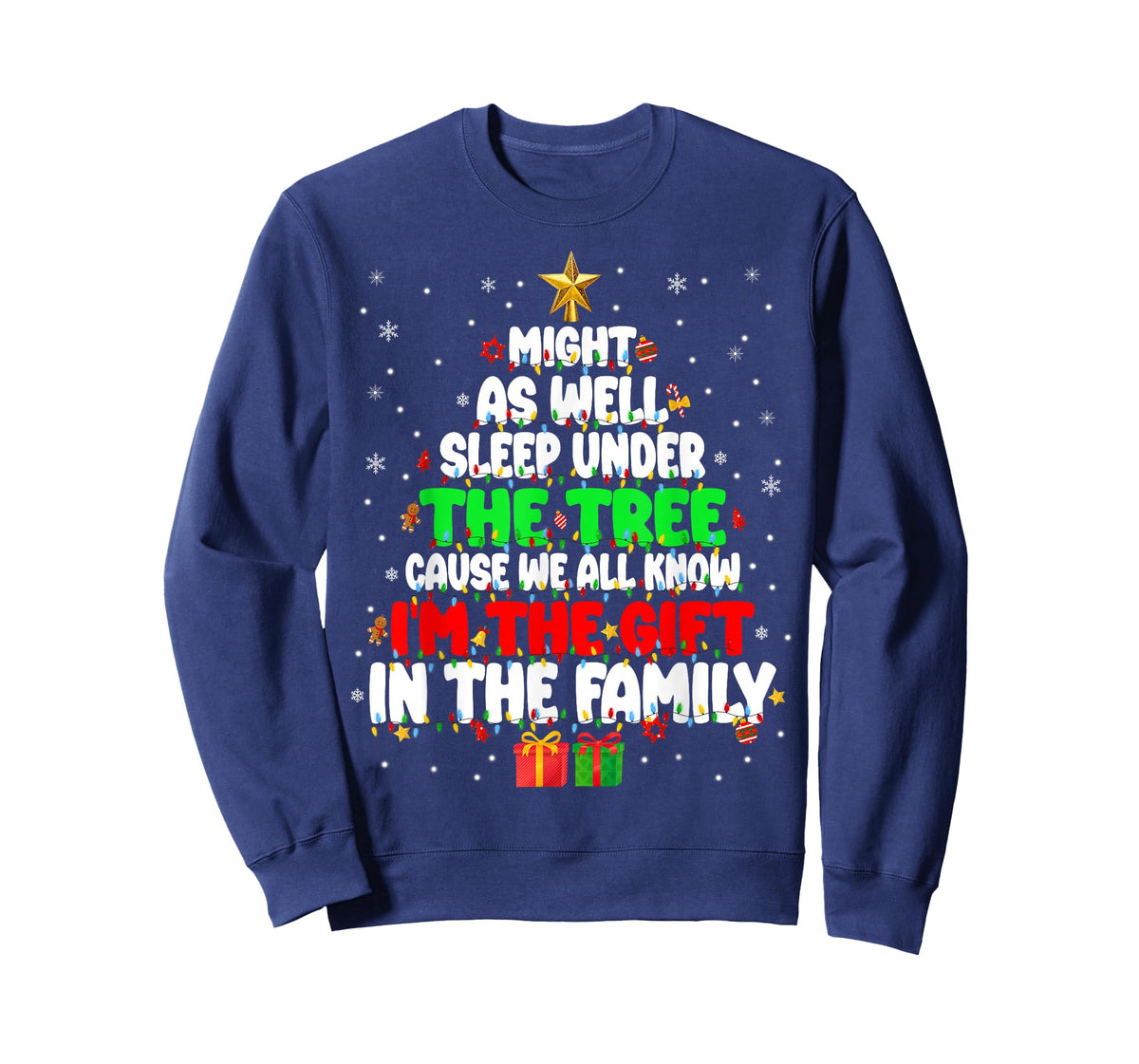 Funny Might As Well Sleep Under Tree Christmas Family Men Bo T-Shirt
