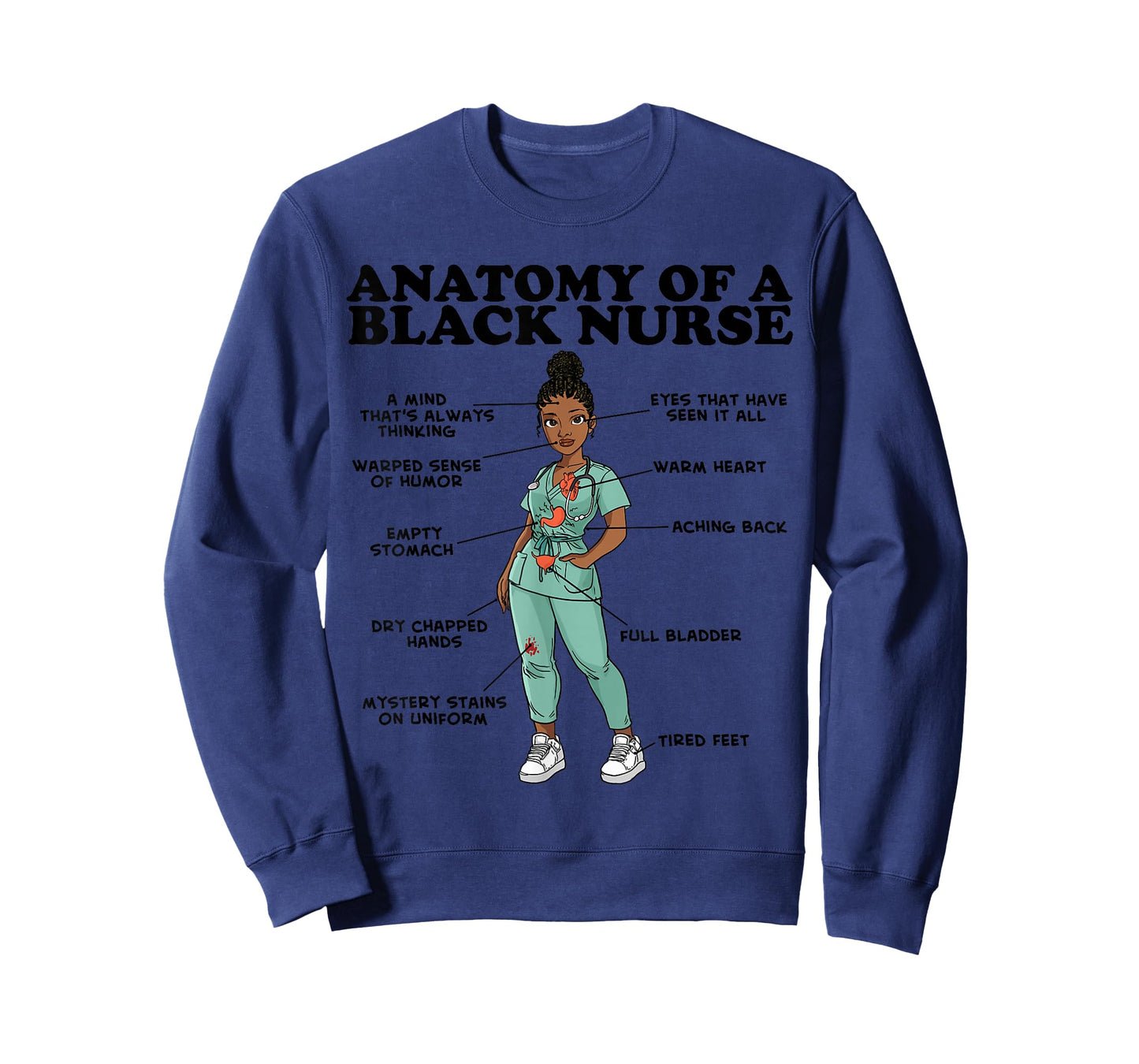 Anatomy of a Black Nurse T-Shirt